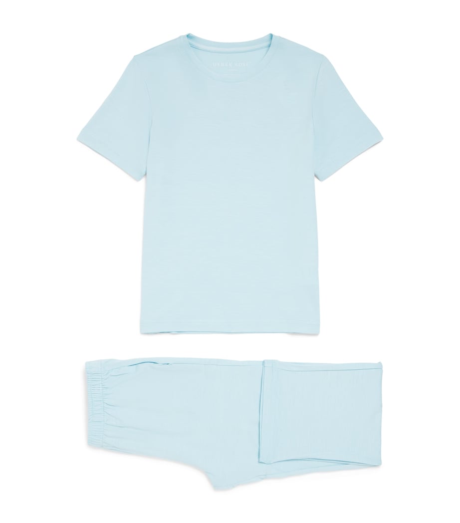 Derek Rose Kids Stretch-Modal Pyjamas (3-16 Years) Blue Image 1