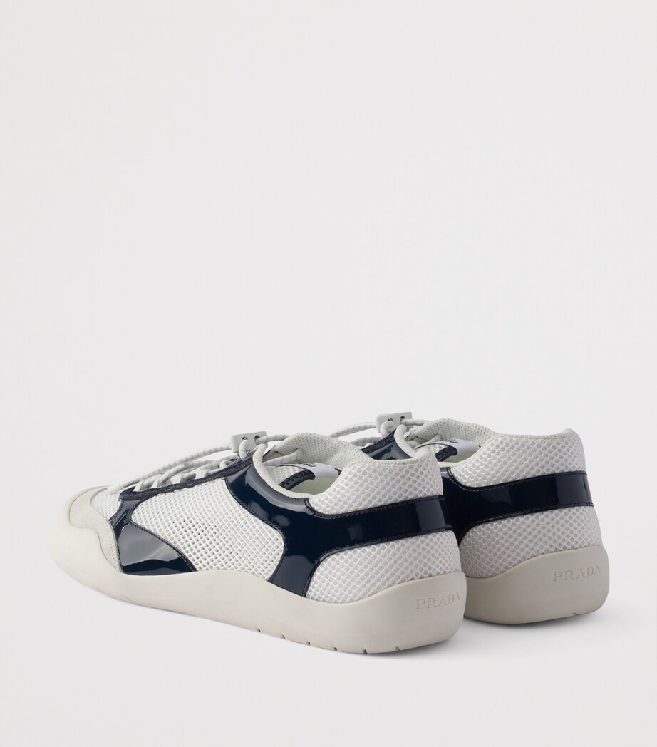 Prada Patent Leather-Mesh Speedrock Sneakers Image 4