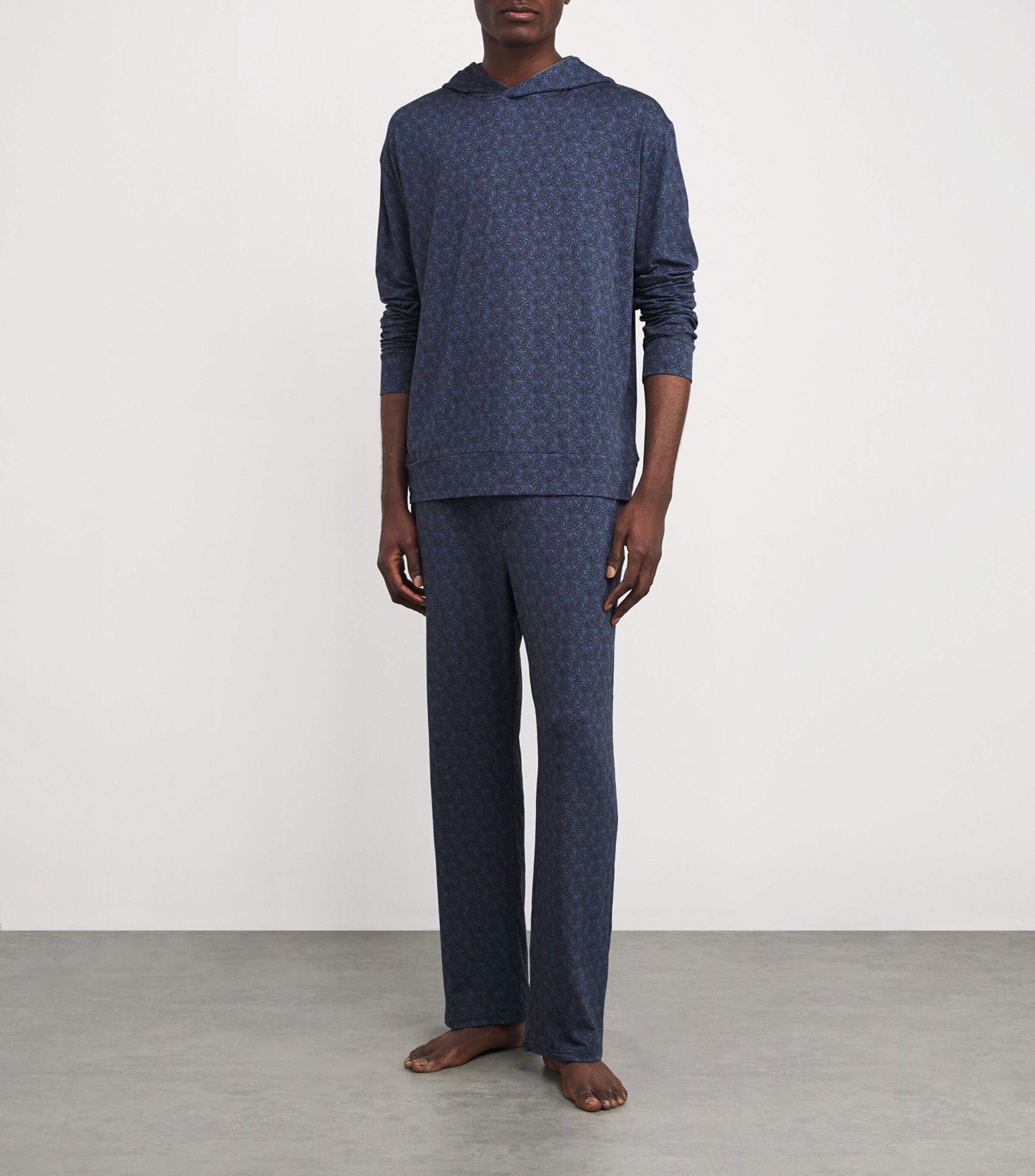 Modal Paisley Henry Hoodie HENRY NAVY/MID GREY Image 2