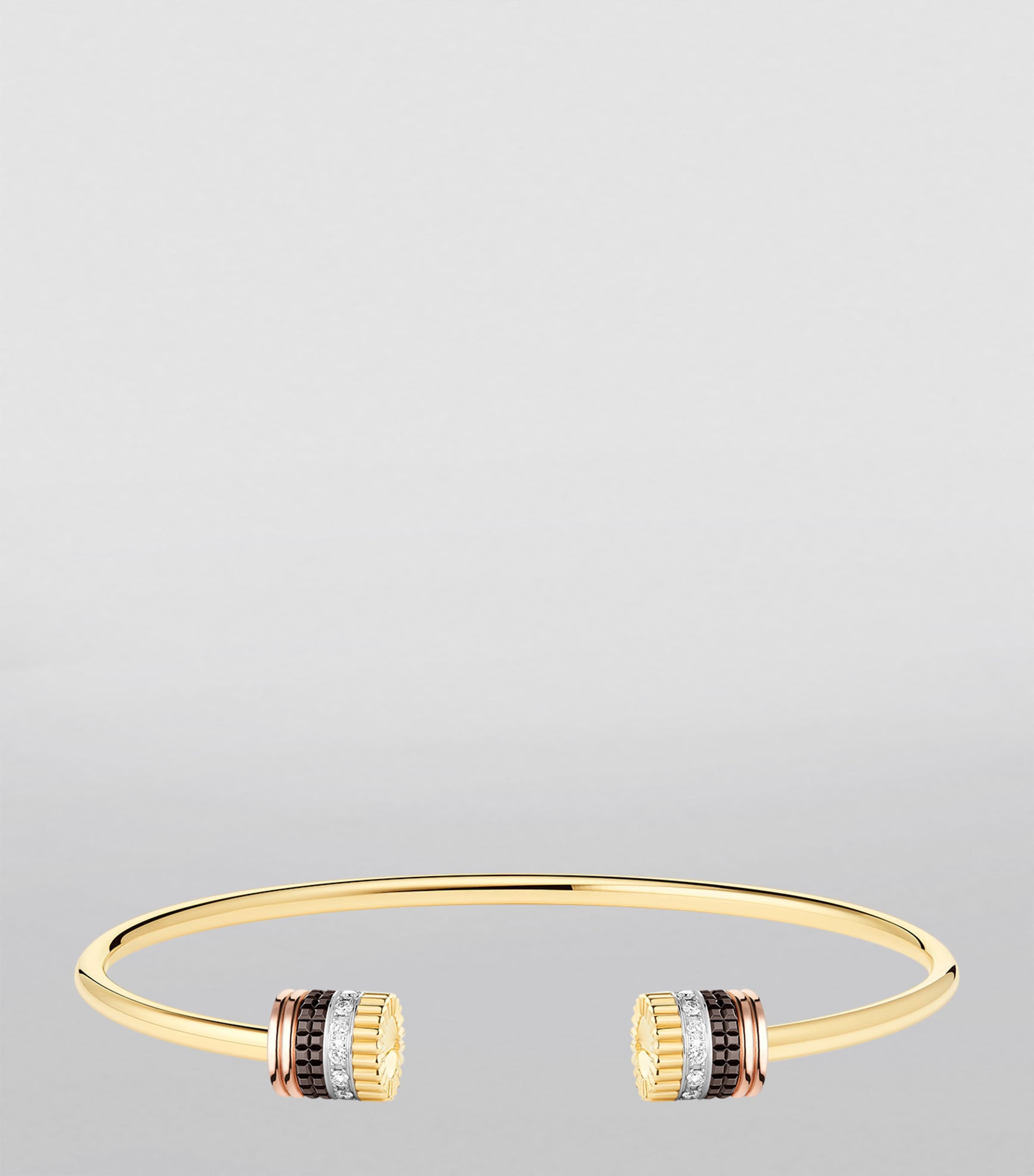 Mixed Gold and Diamond Quatre Bracelet YELLOW GOLD Image 4