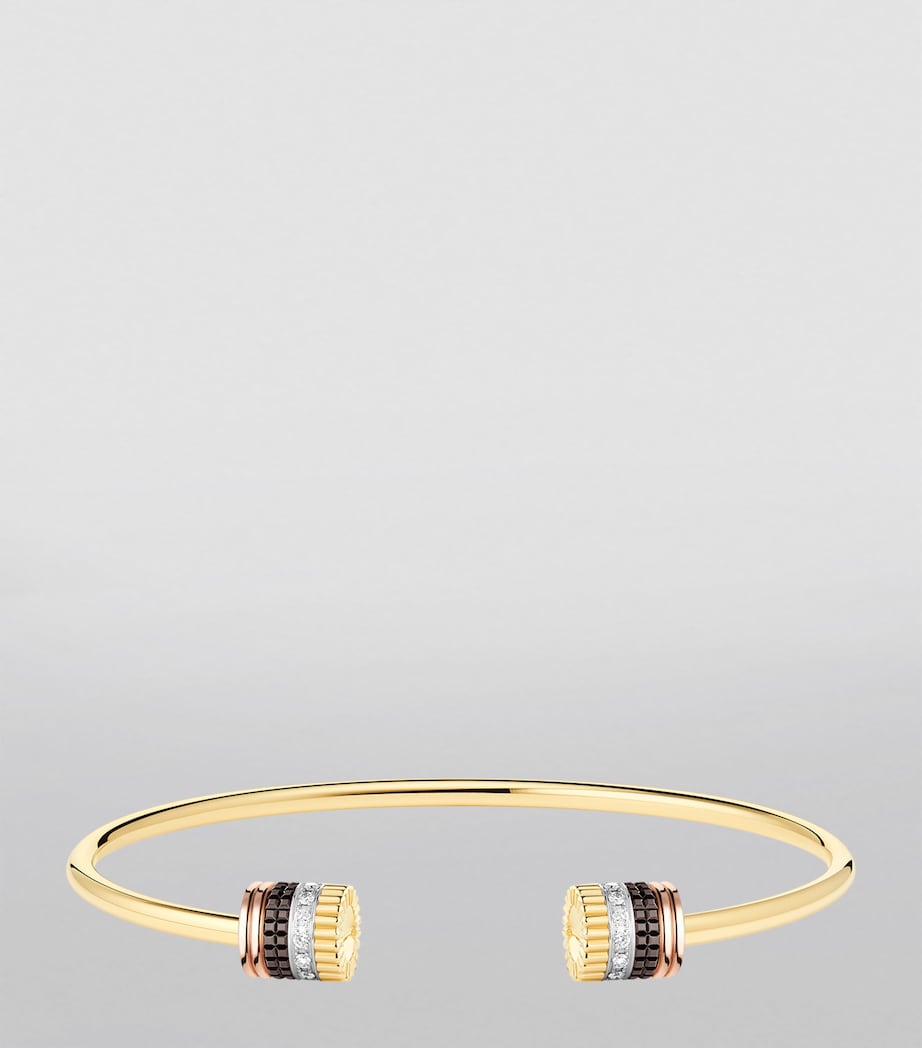 Mixed Gold and Diamond Quatre Bracelet YELLOW GOLD Image 4