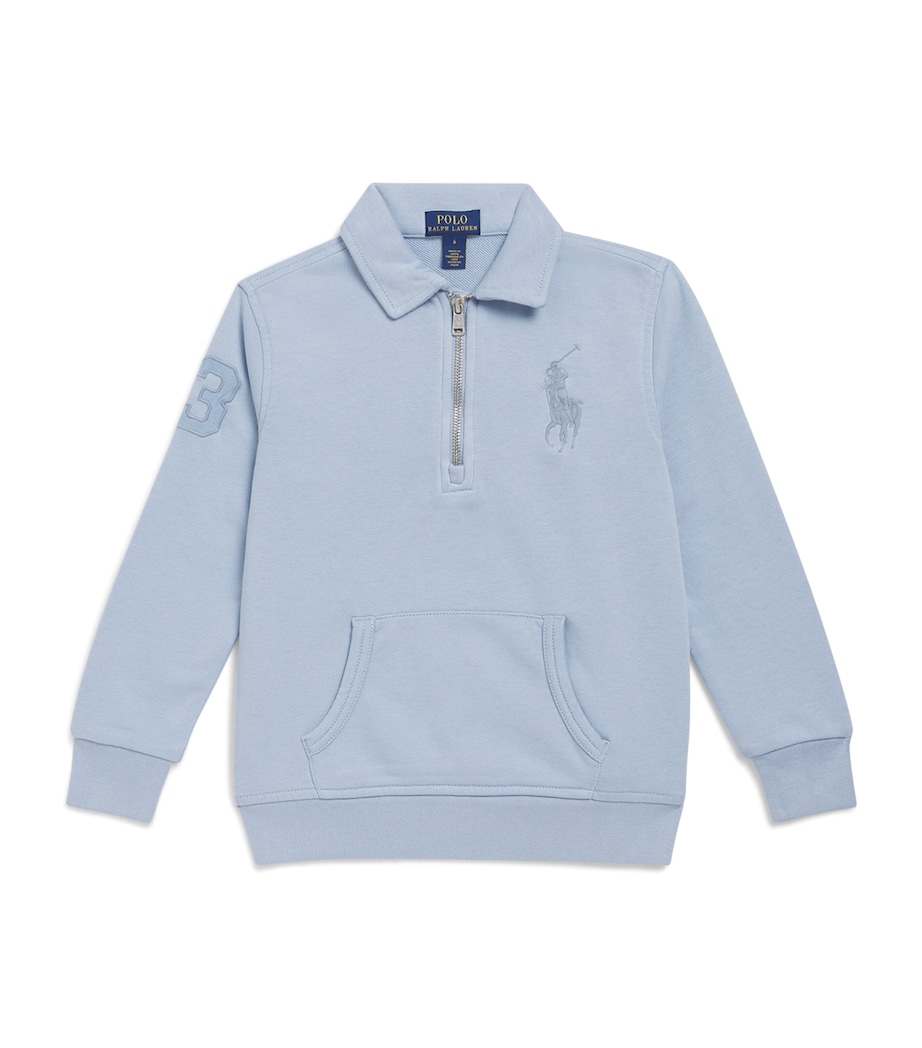 Ralph Lauren Kids Big Pony Half-Zip Sweatshirt (2-7 Years) Estate Blu Image 1