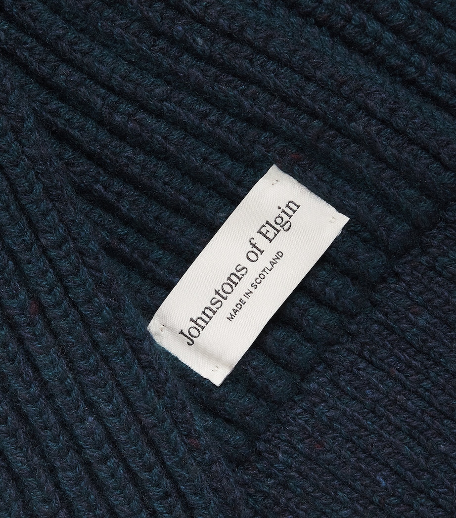 Cashmere Donegal Scarf Q25312 NAVY/GREEN Image 4