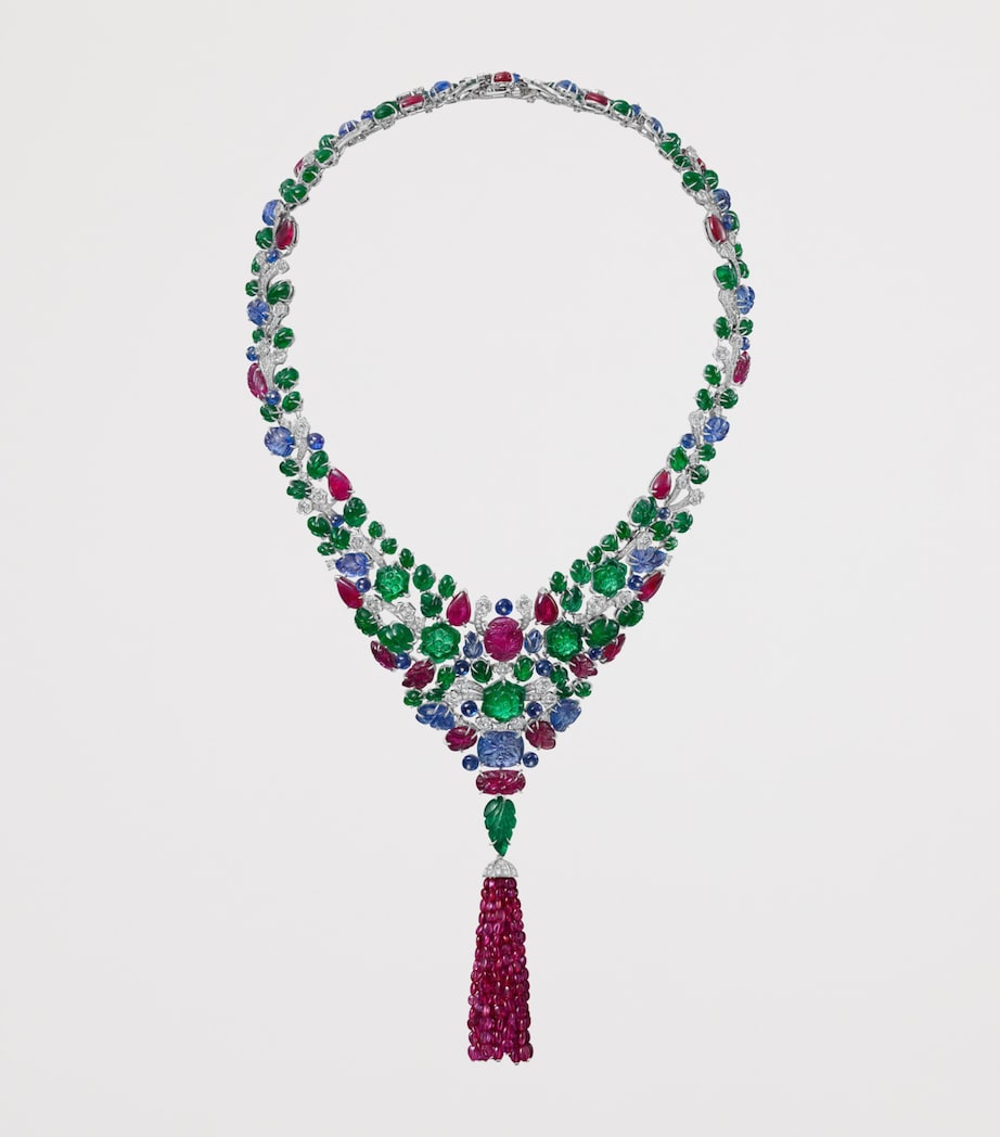 Cartier Platinum, Diamond and Emerald Tutti Kanya Necklace Platinum Image 3