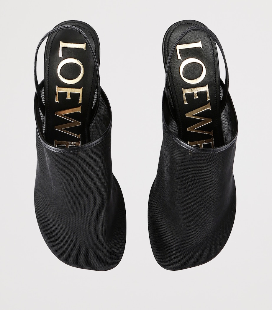 LOEWE Mesh Petal Slingback Pumps Black Image 4