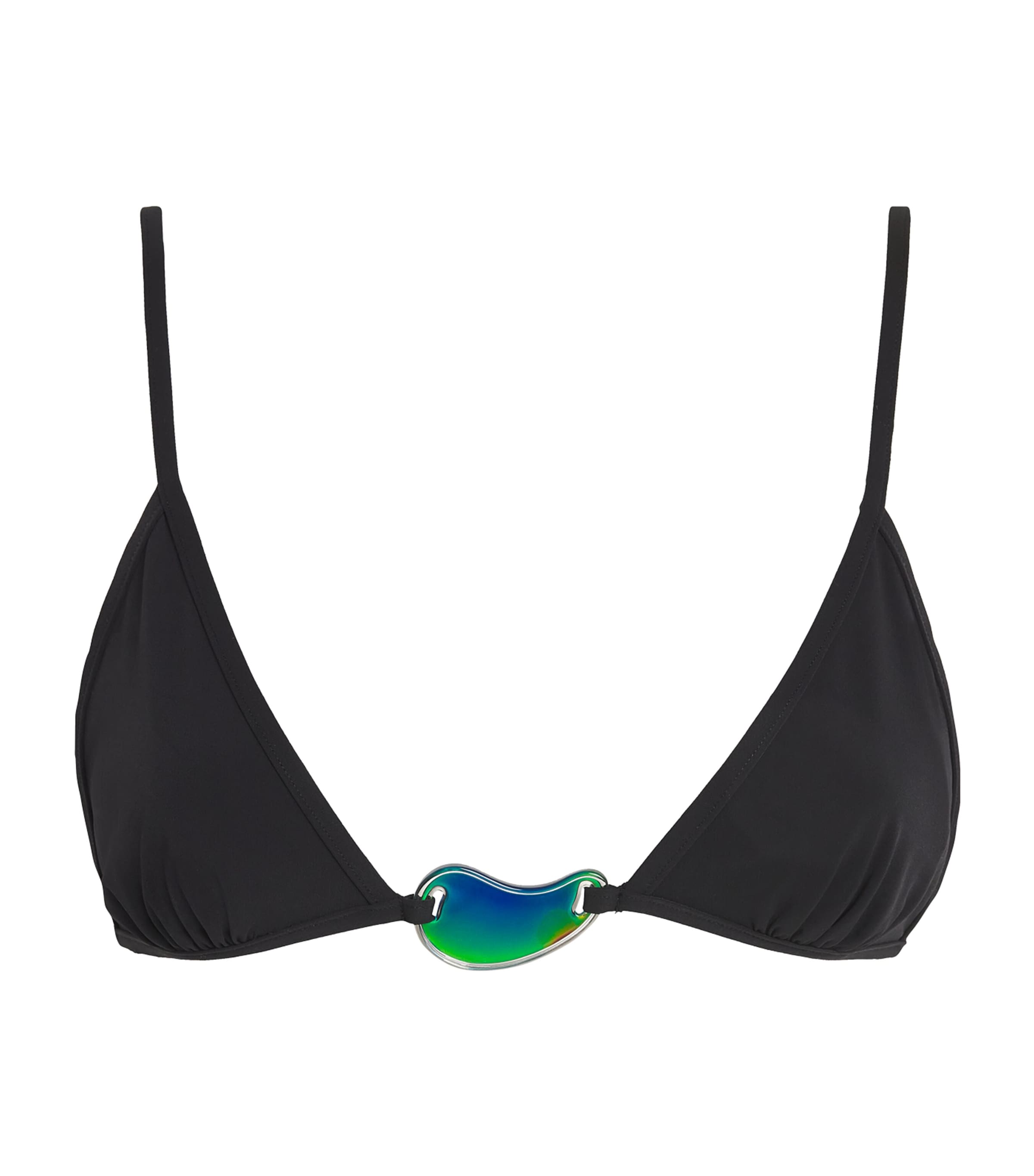 Christopher Esber Moodstone Triangle Bikini Top In Black
