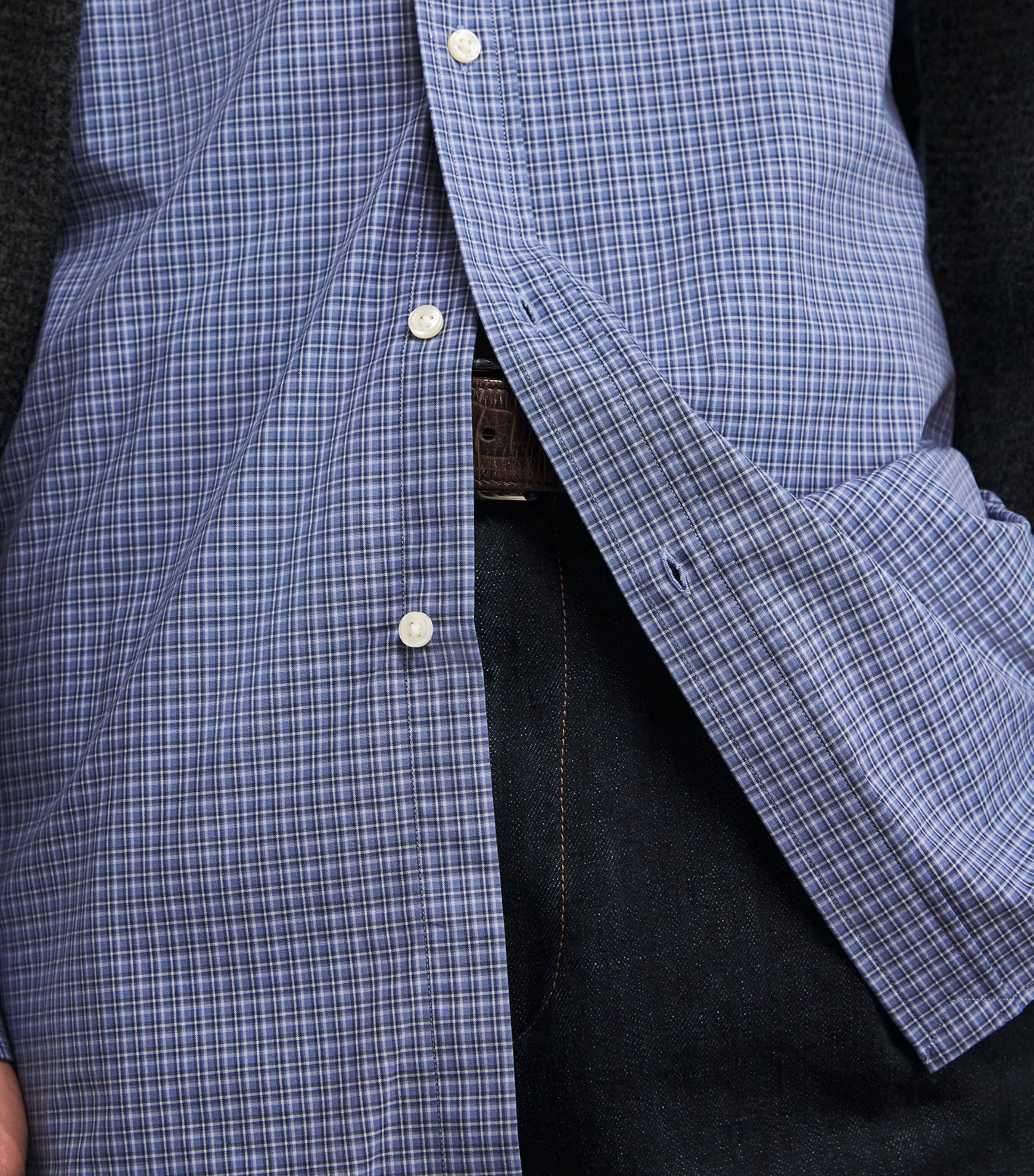 Cotton Poplin Check Shirt BLUE MULTI Image 6