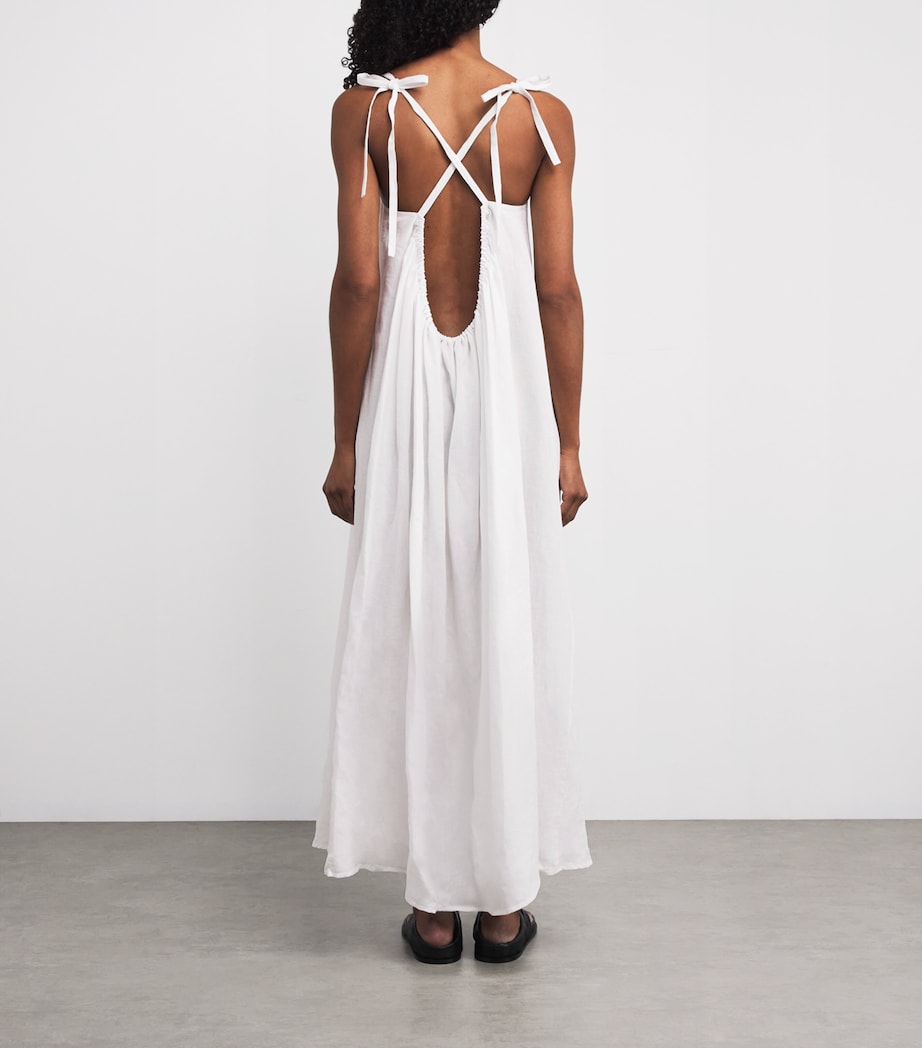 Laura Pitharas White Linen Open-Back Maxi Dress | Harrods US Laura Pitharas White Linen Open-Back Maxi Dress | Harrods US