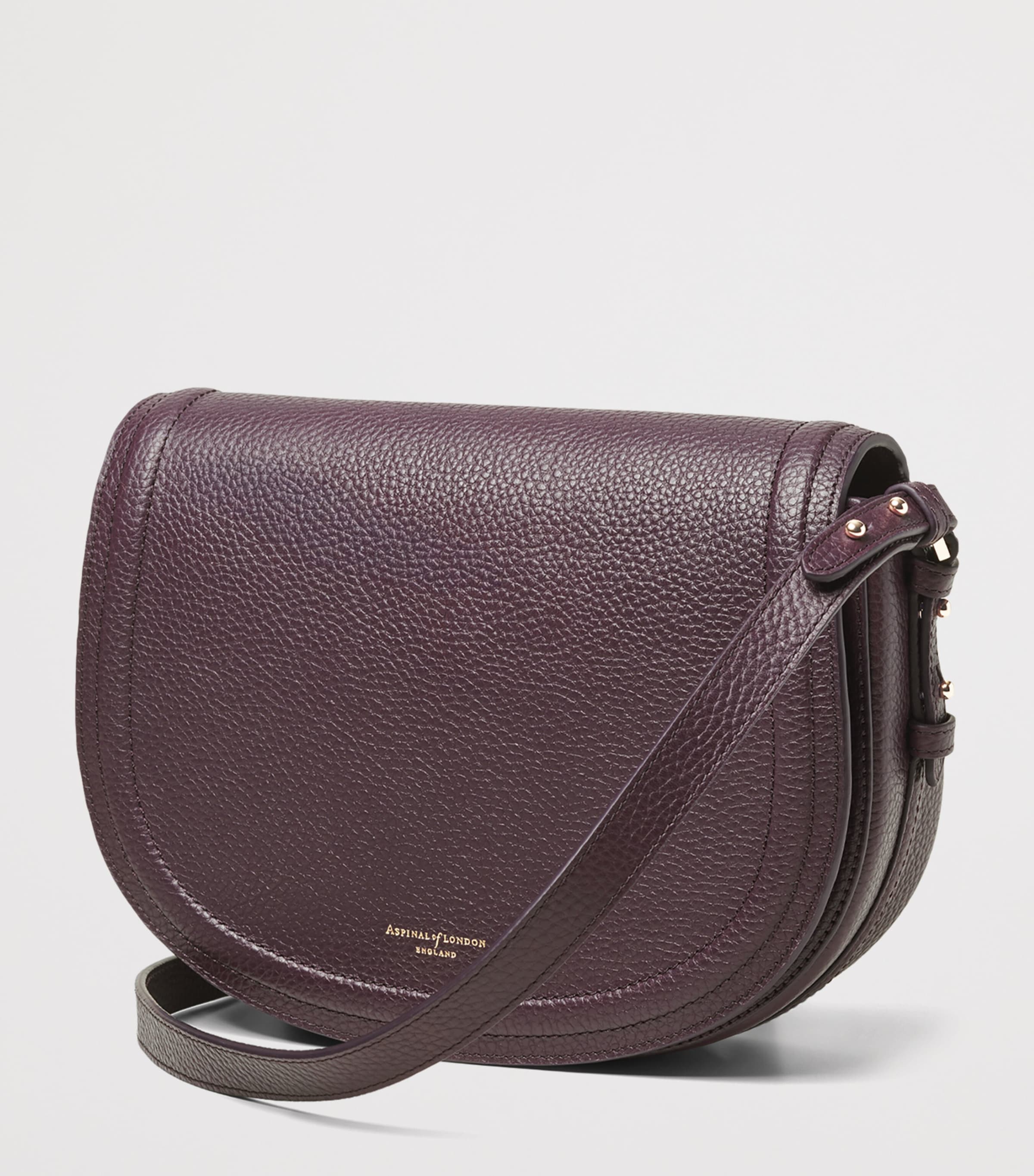 Aspinal Of London Leather Stella Cross-Body Satchel Fig Image 2