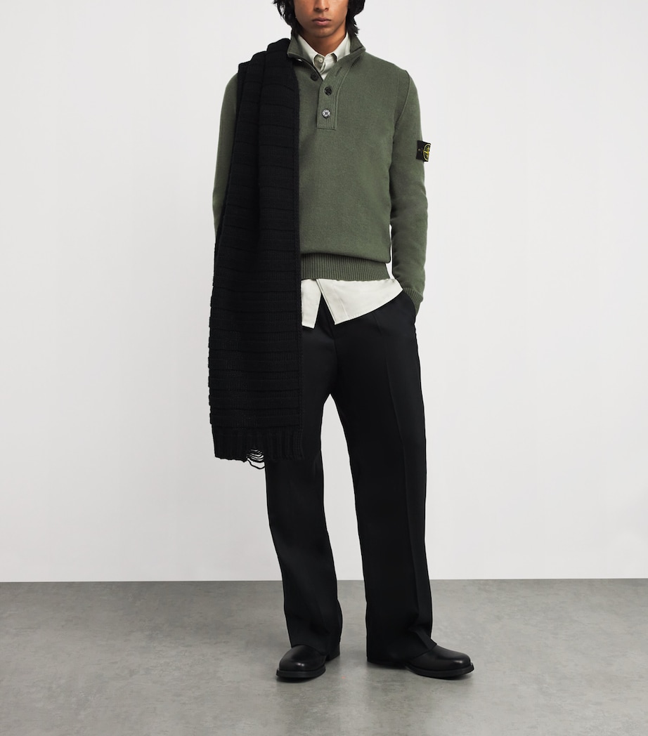 Lambswool-Blend Buttoned Sweater V0054 Image 2