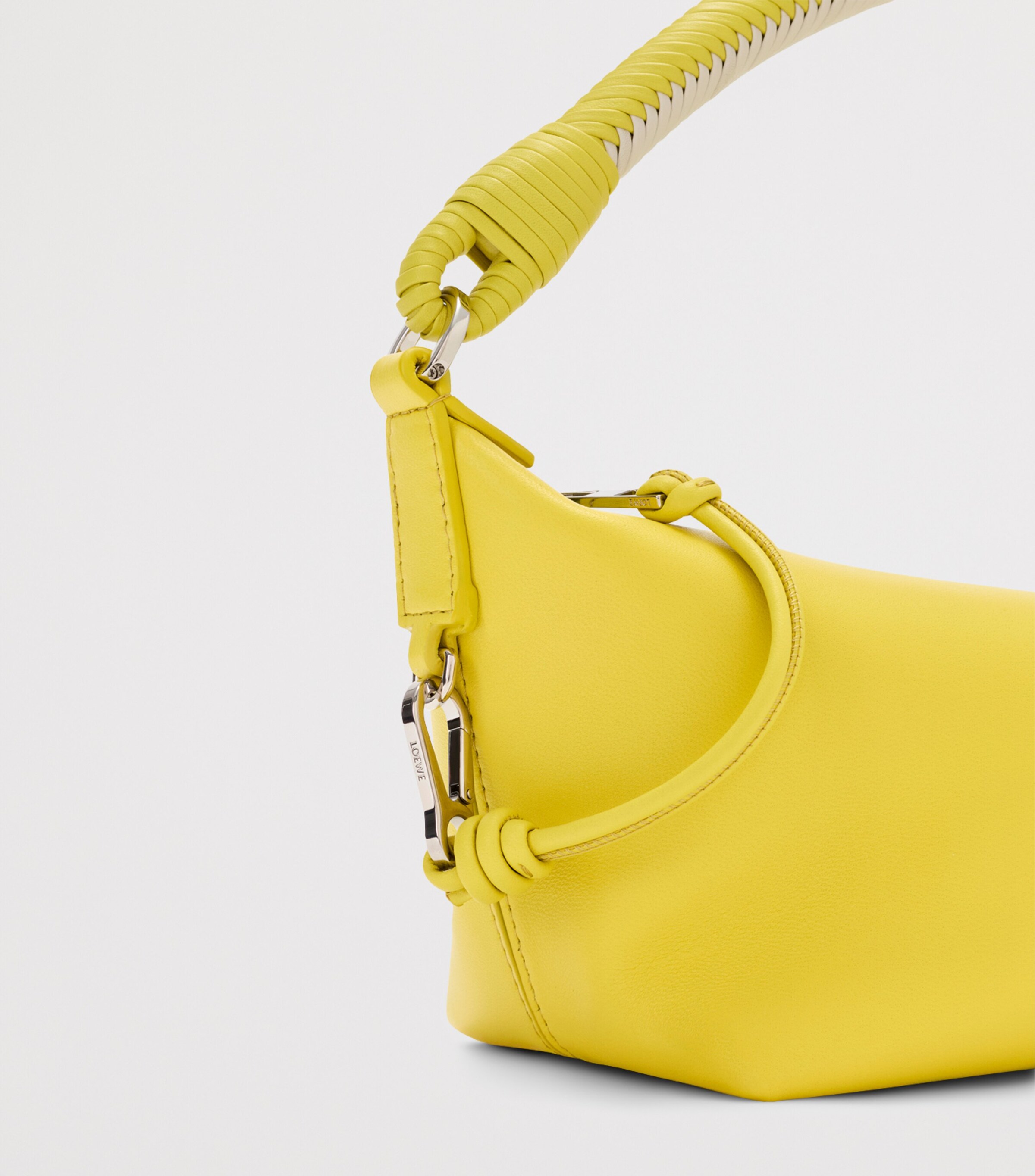 LOEWE Nappa Leather Cala Top-Handle Bag Lemon/soft White Image 9