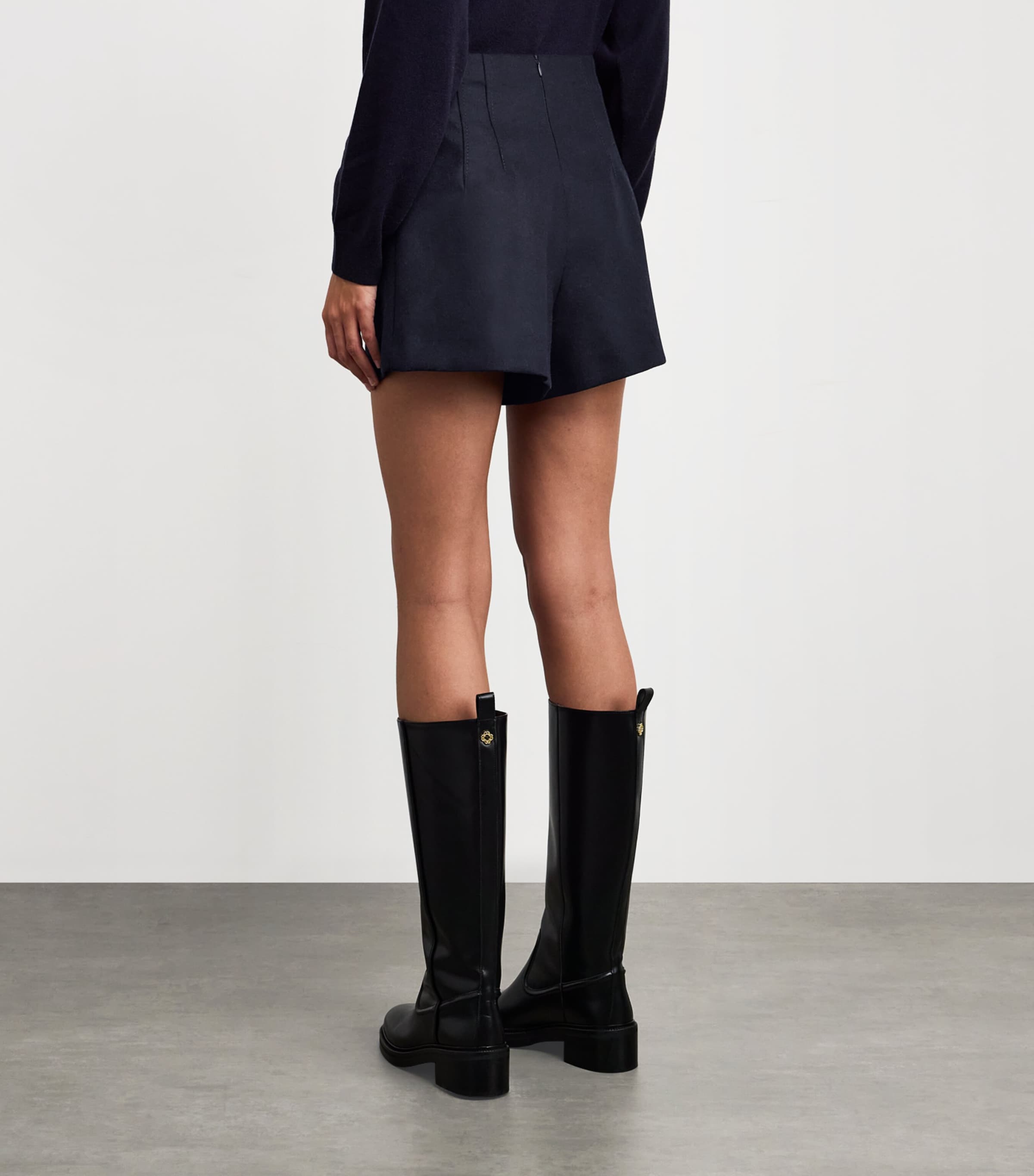 Wool-Blend Shorts NAVY Image 4