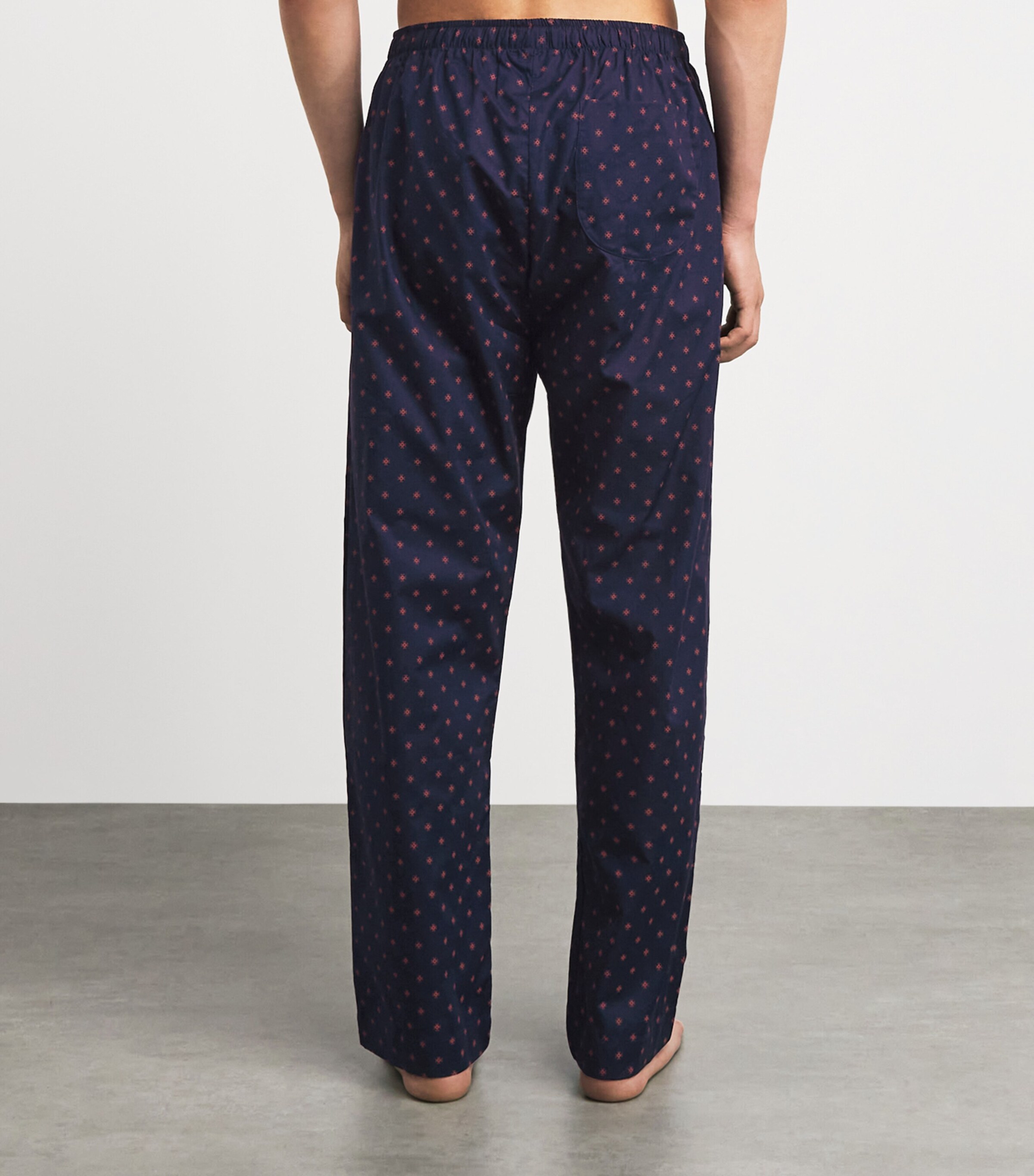 Derek Rose Mens Cotton Nelson Lounge Trousers Nav Image 5
