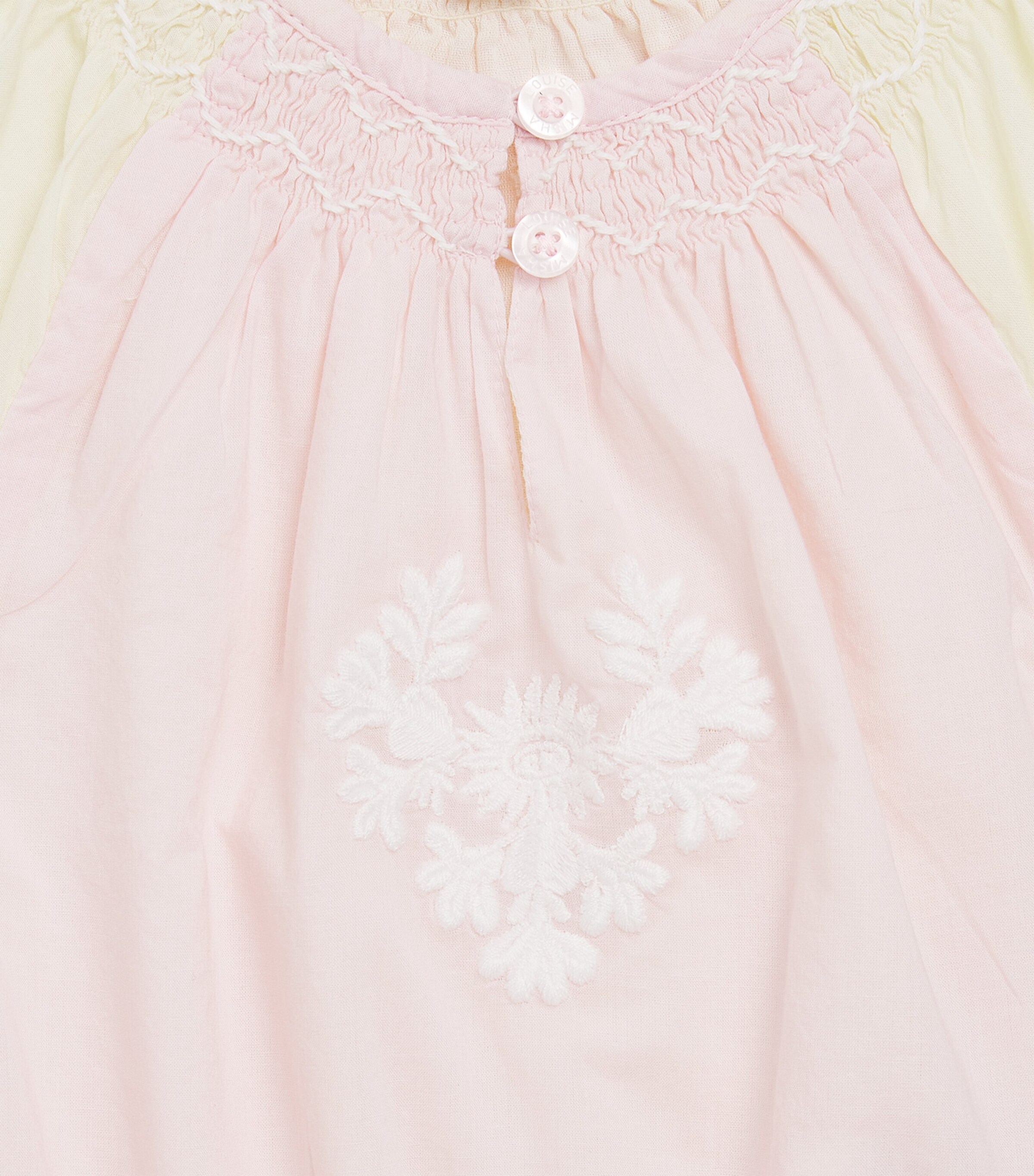 Louise Misha Cotton Embroidered Elanor Blouse (4-12 Years) Pink & Yellow Image 4