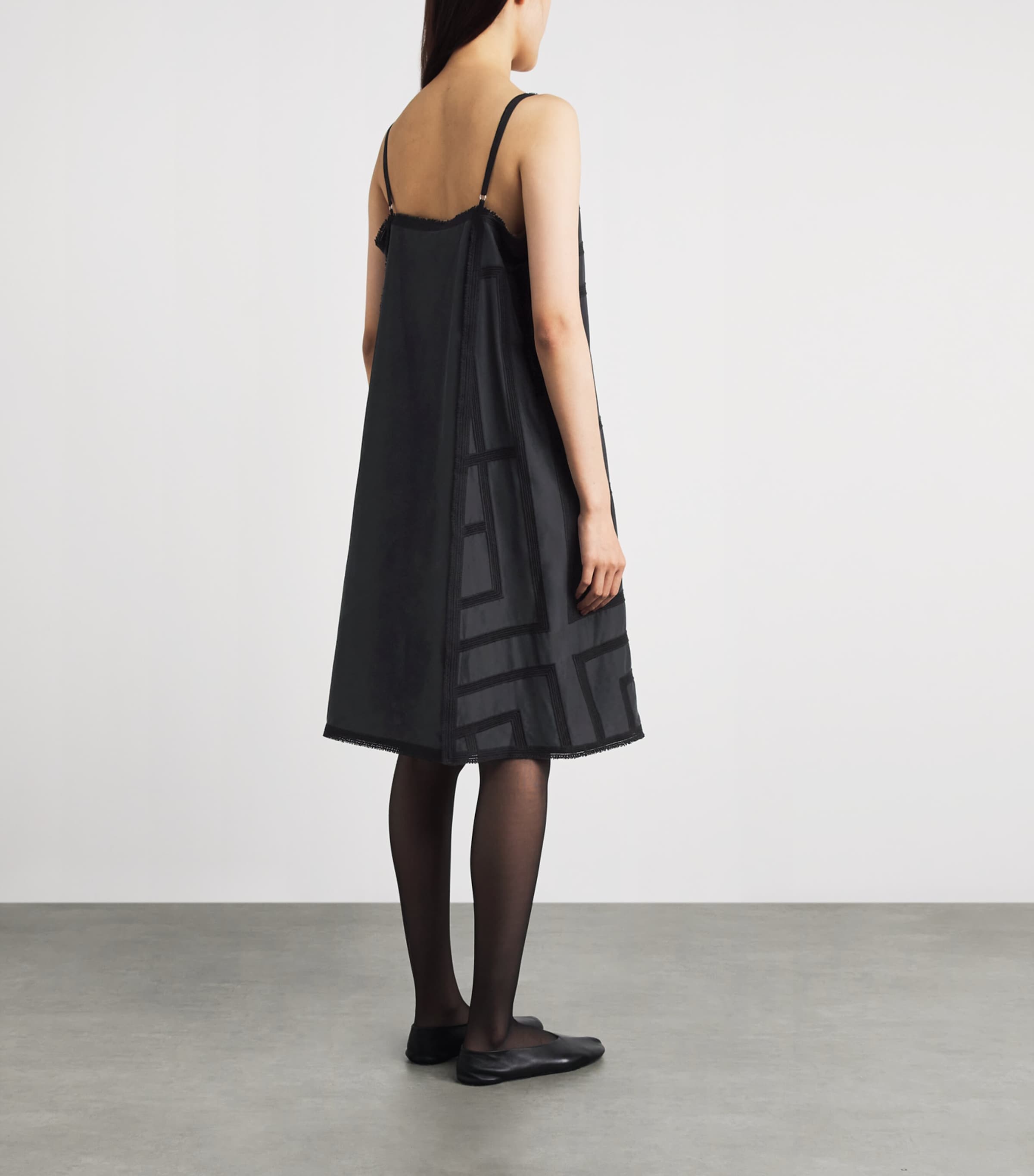 Toteme Womens Silk Monogram Midi Dress Black Image 4