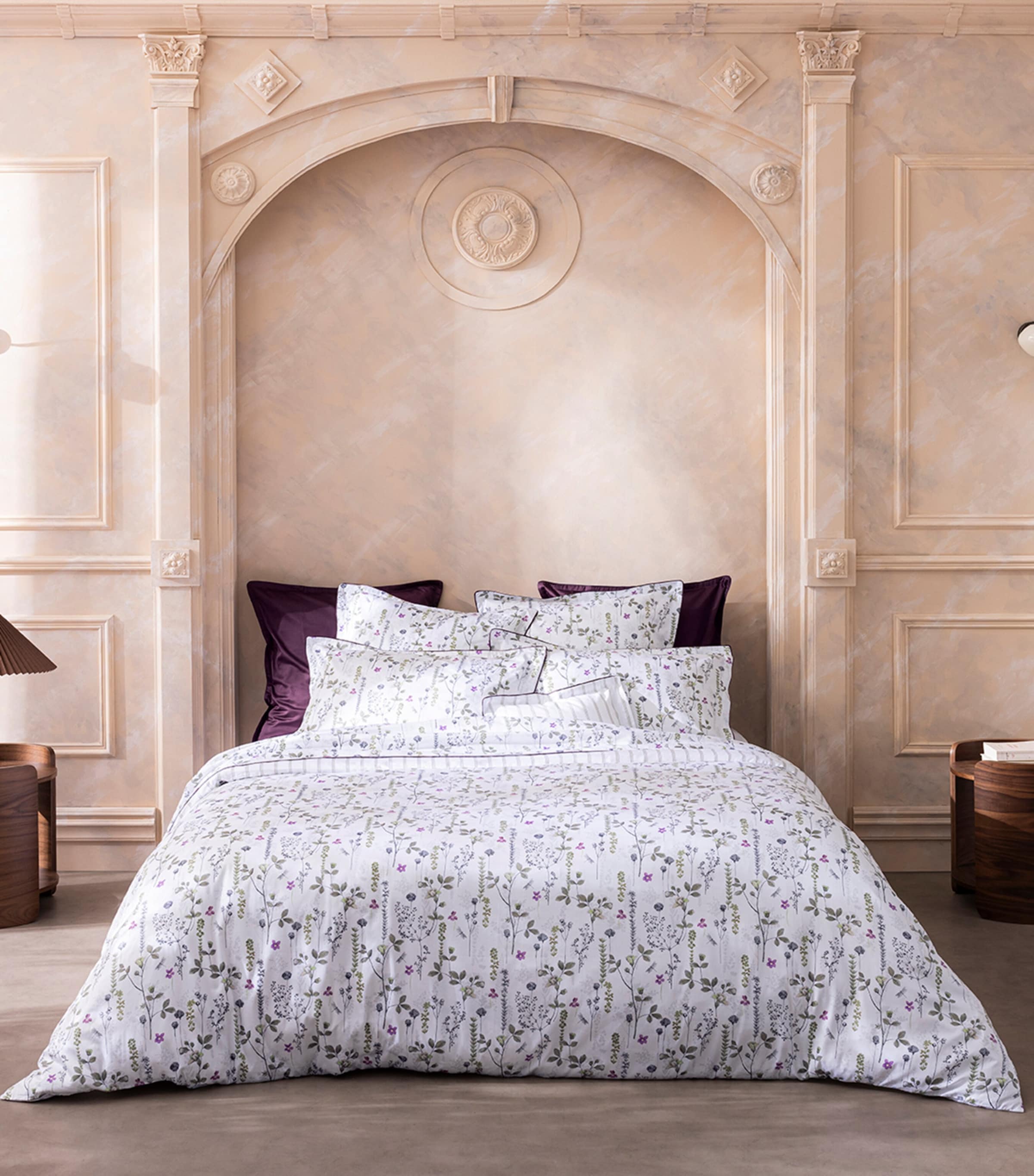 Alexandre Turpault Organic Cotton Bucolique King Flat Sheet (270cm x 300cm) White Image 2