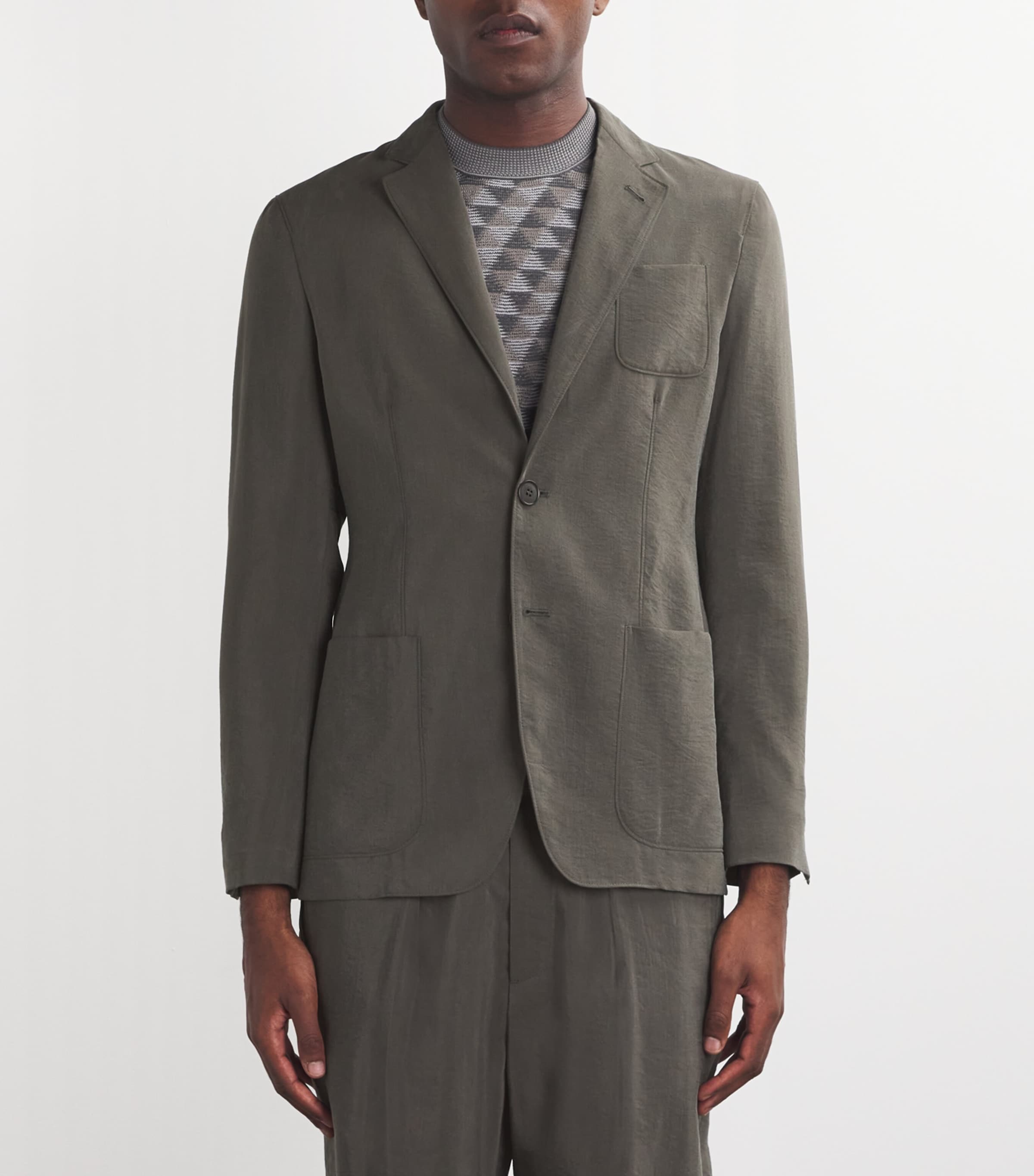 アウターその他 GIORGIO ARMANI Silk blend lined blazer Grigio Giorgio Armani Silk-Blend Upton Blazer | Harrods UK