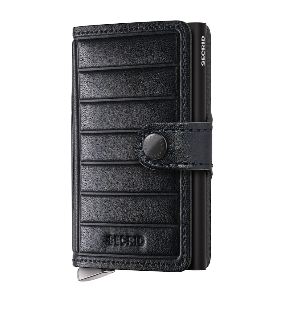 Leather Embossed Lines Miniwallet BLACK Image 1