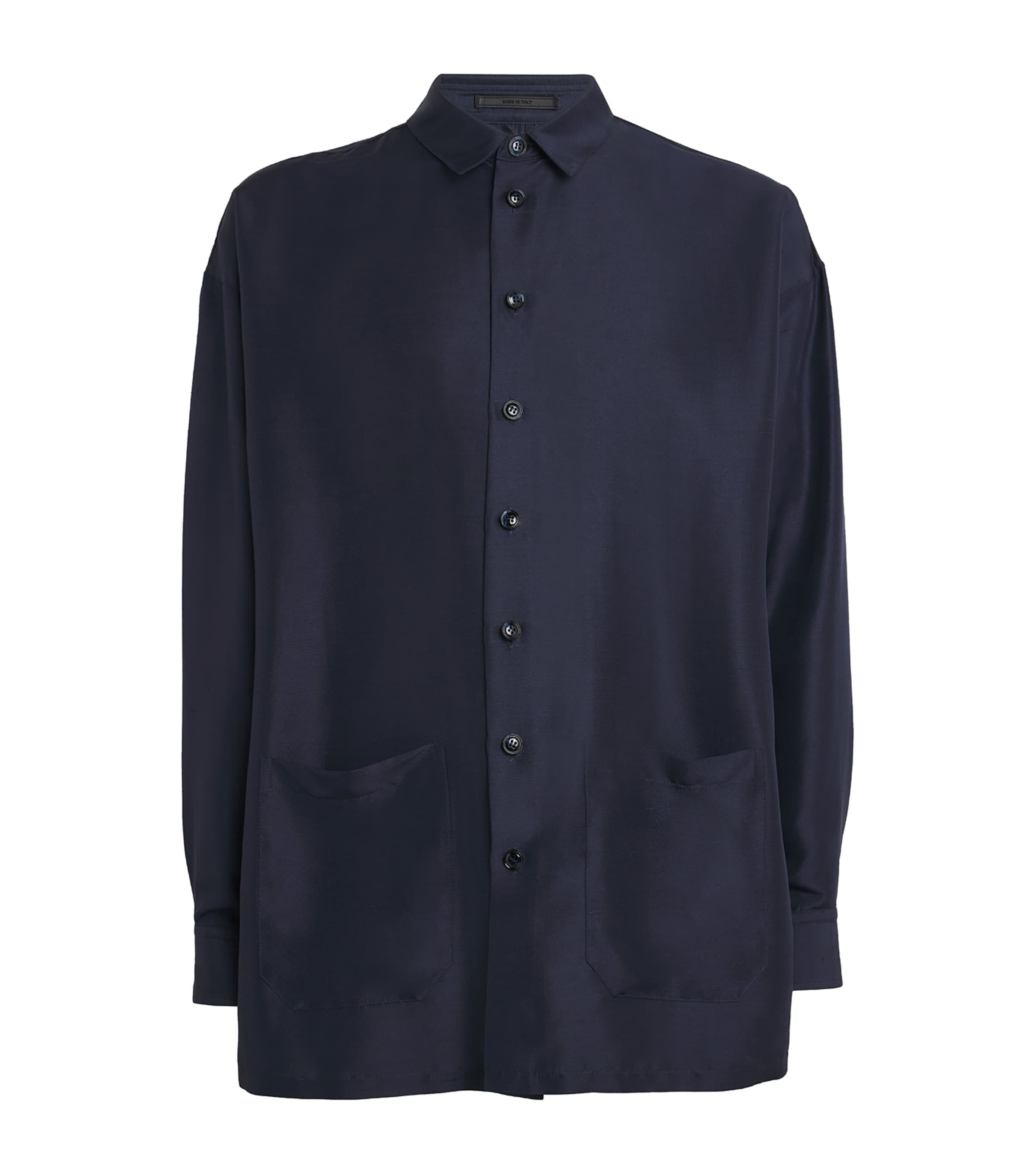 Silk Patch-Pocket Shirt