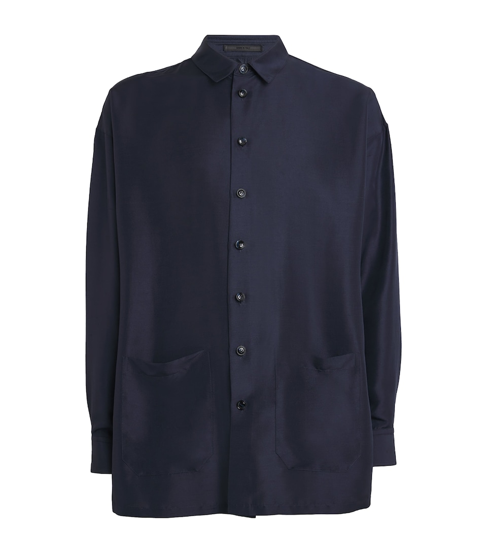 Silk Patch-Pocket Shirt
