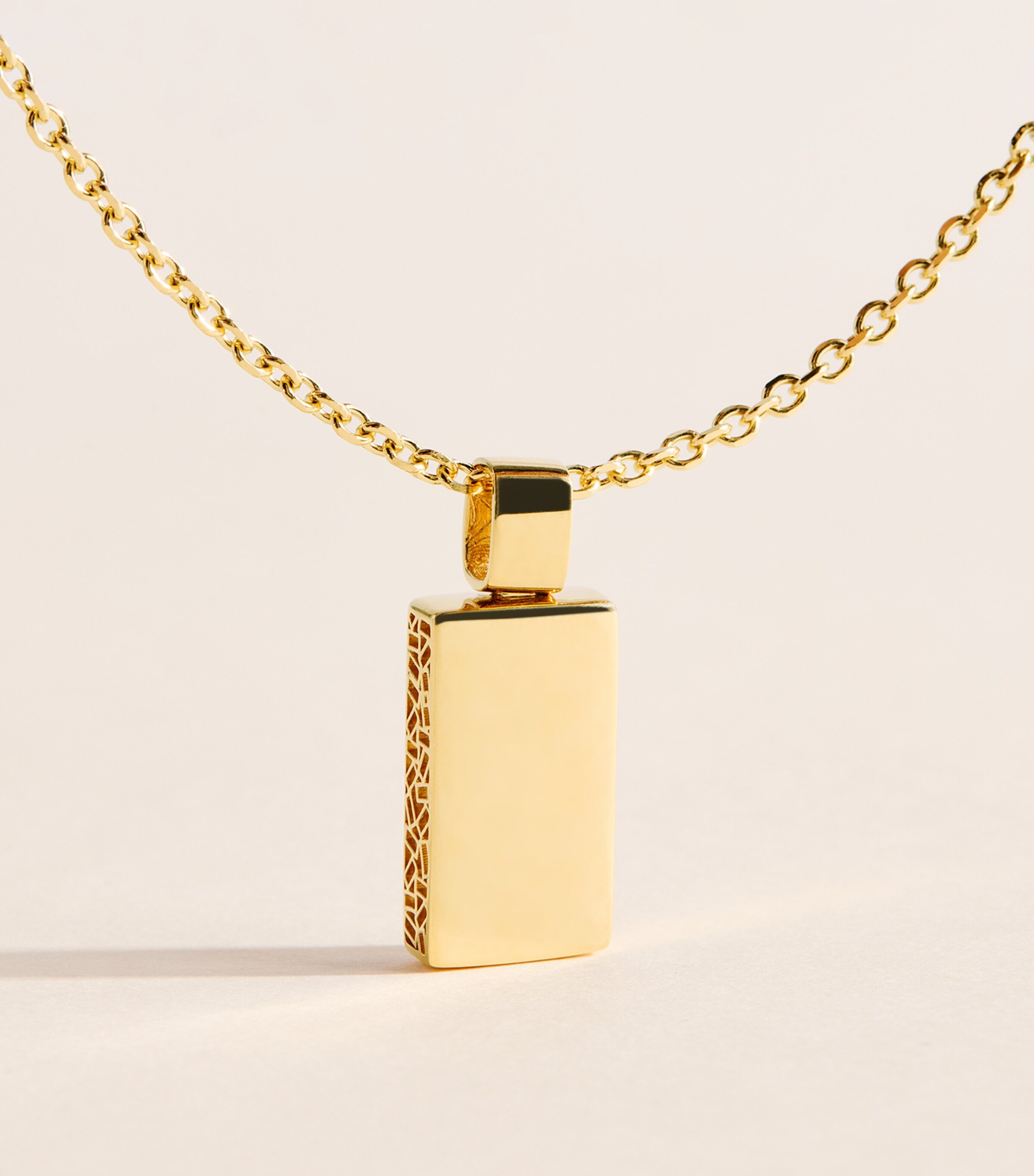 Suzanne Kalan Yellow Gold Block-Chain Pendant Necklace Yg/solid Image 5
