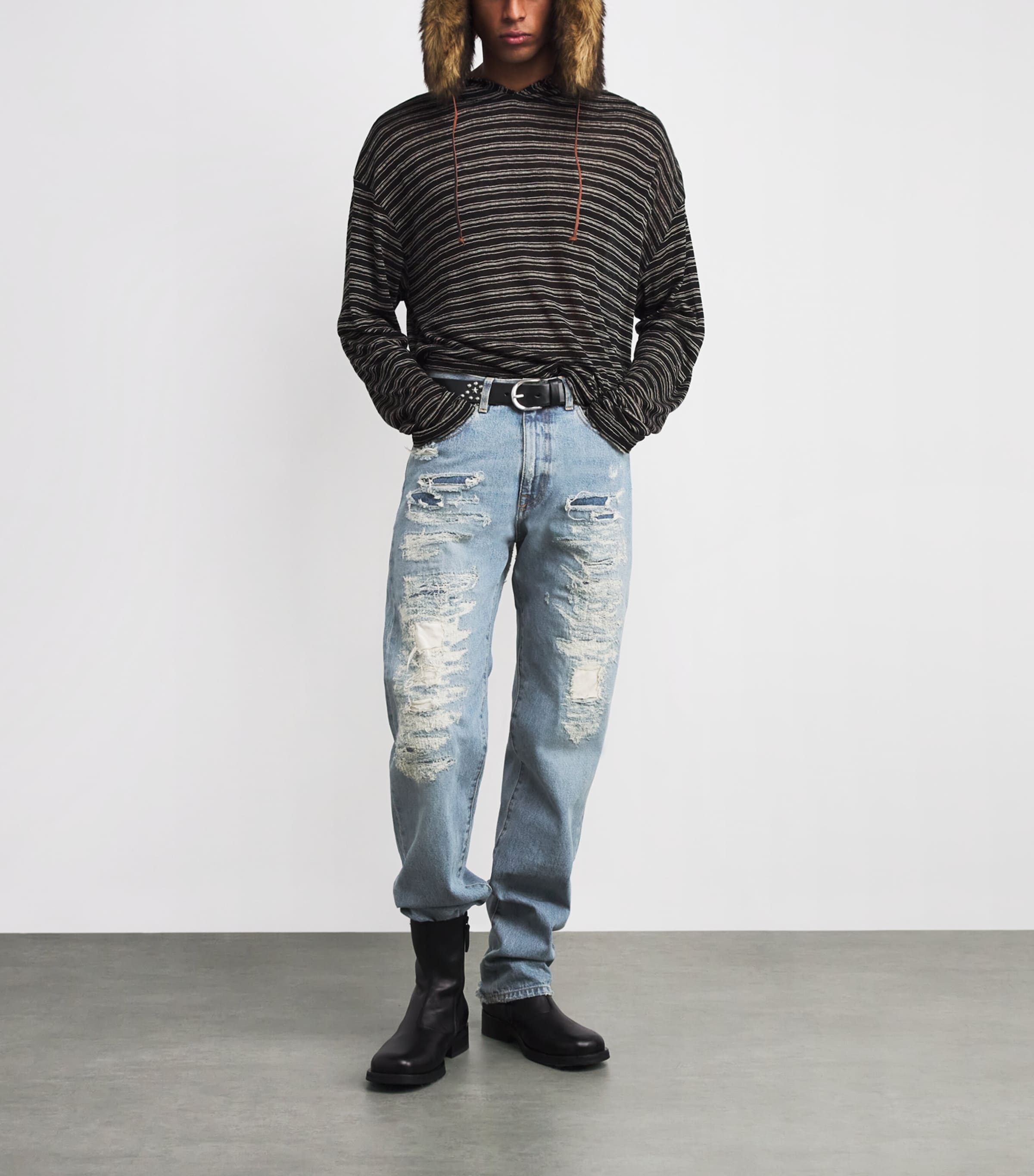 Distressed Loose Jeans REPAIRED DENIM Image 2