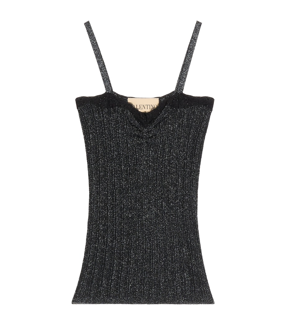 Valentino Womens Lurex Knit Tank Top Nud Image 1