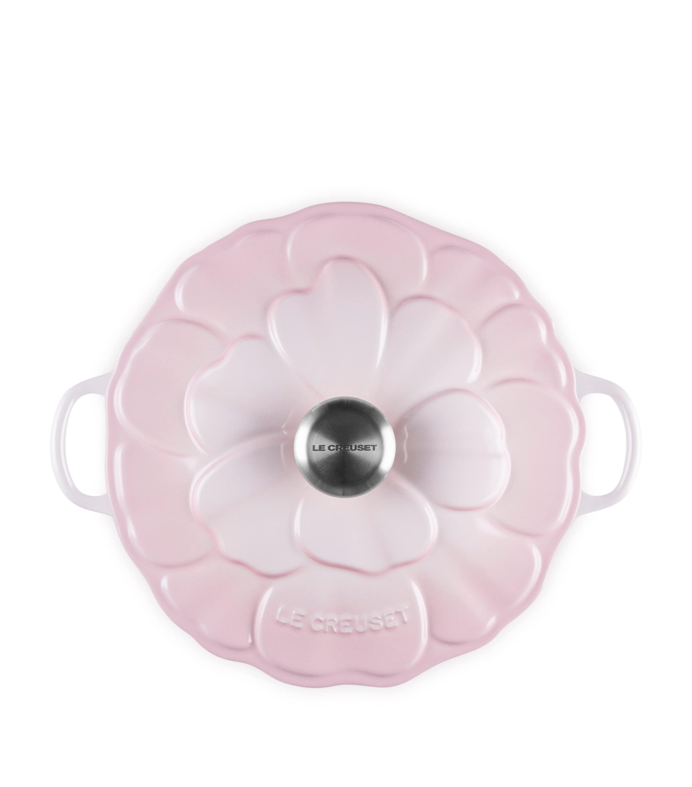 Le Creuset Cast Iron Petal Shallow Casserole Dish (26cm) Shell Pink Image 3