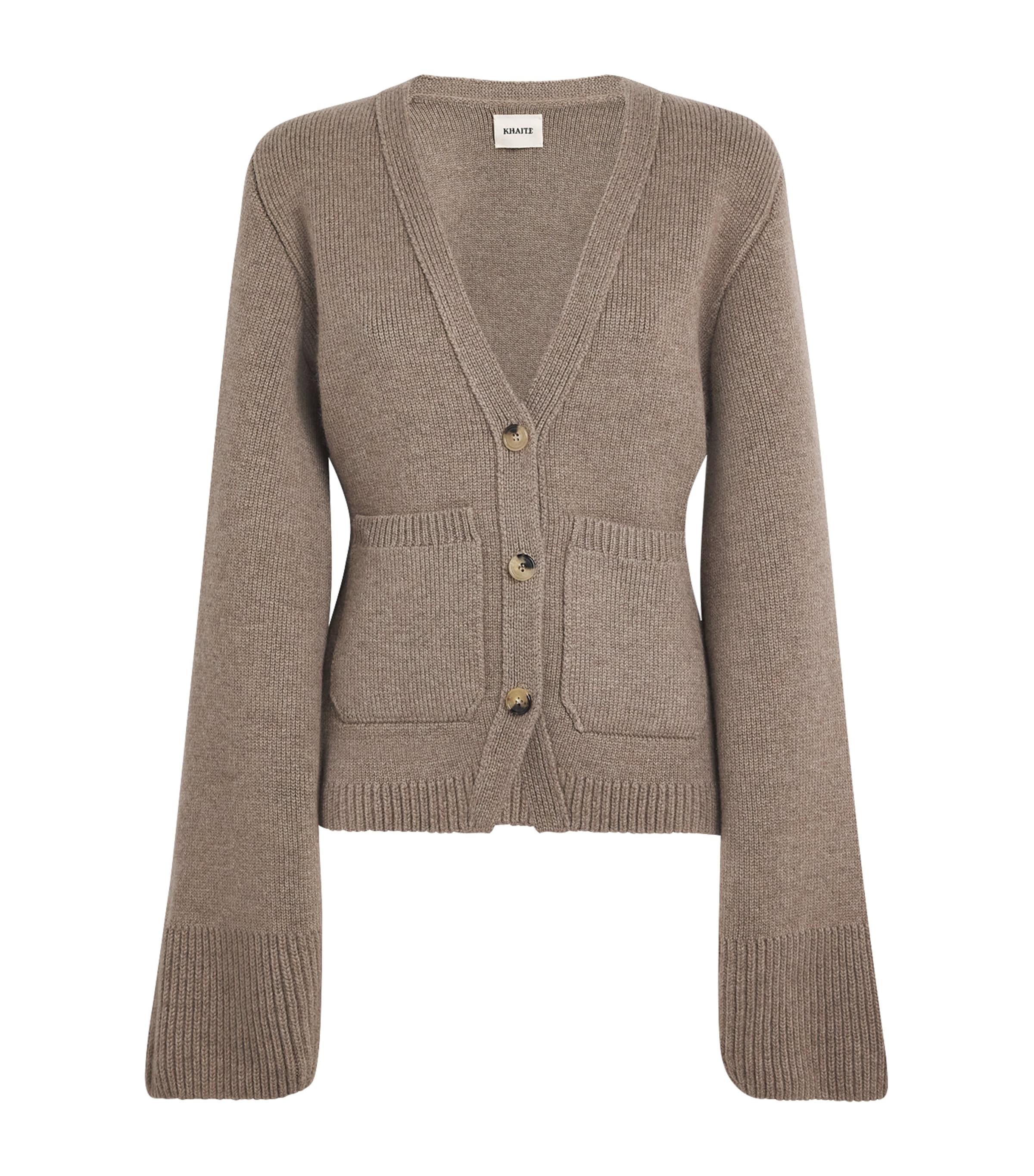 Khaite Womens Cashmere Scarlet Cardigan Barley Image 1