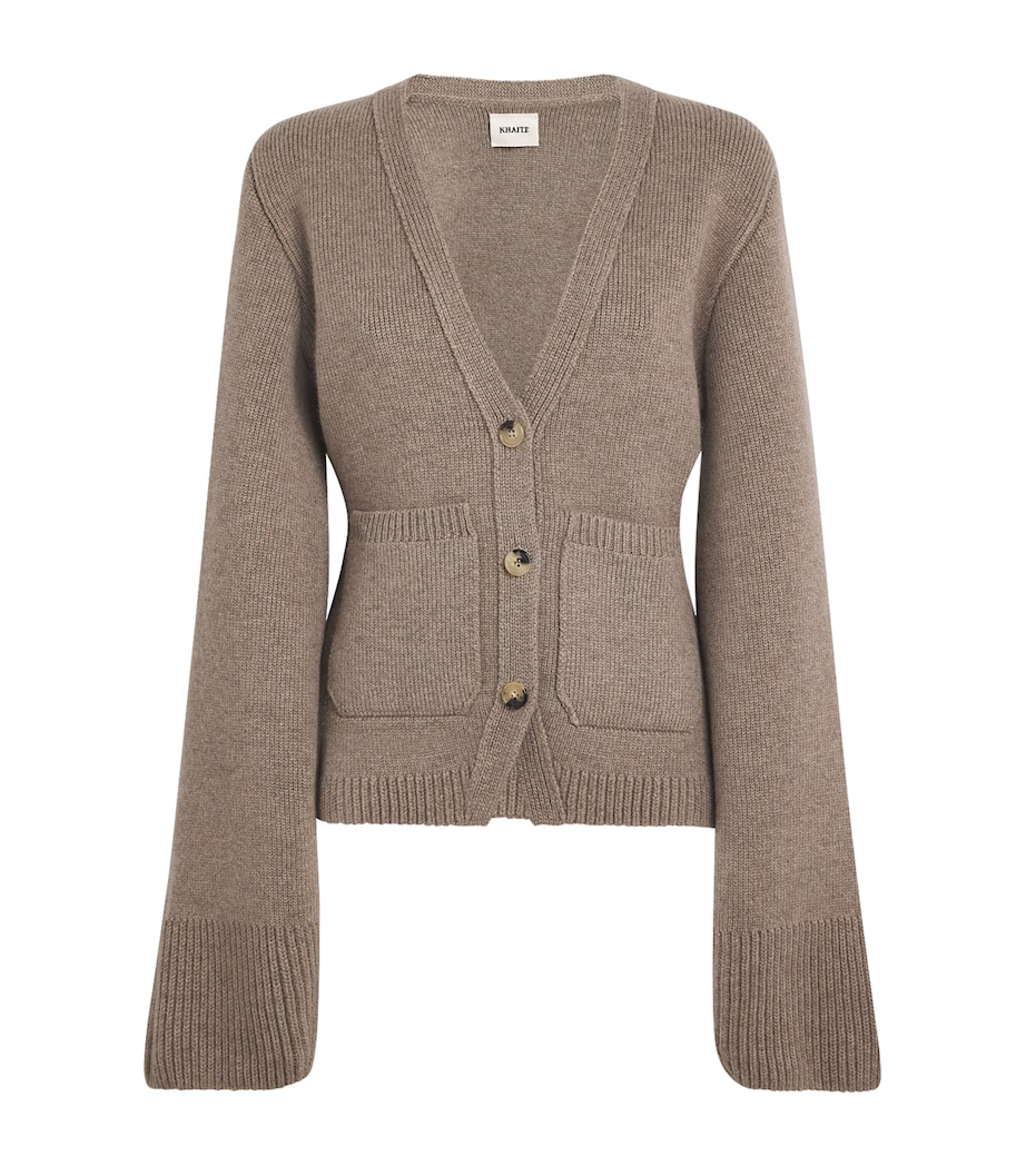 Khaite Womens Cashmere Scarlet Cardigan Barley Image 1