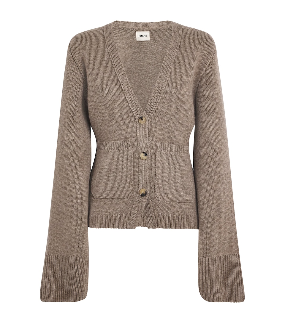 Khaite Cashmere Scarlet Cardigan Barley