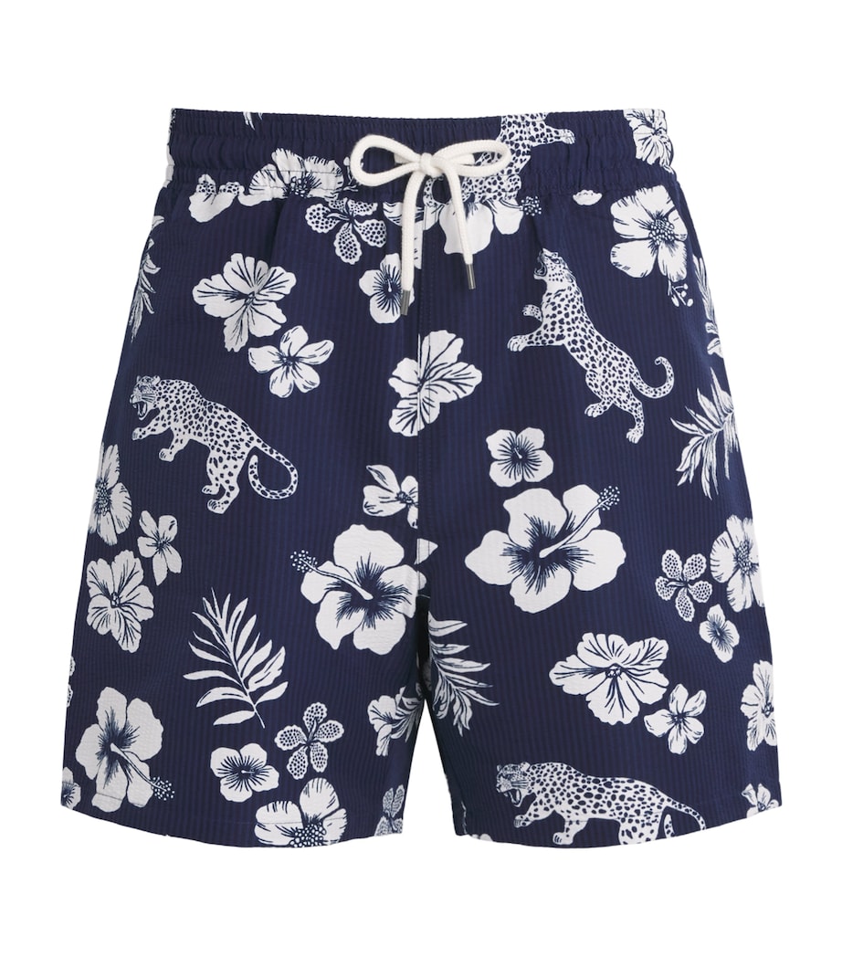 Polo Ralph Lauren Mens Seersucker Printed Traveller Swim shorts Jaguar Tropical Image 1