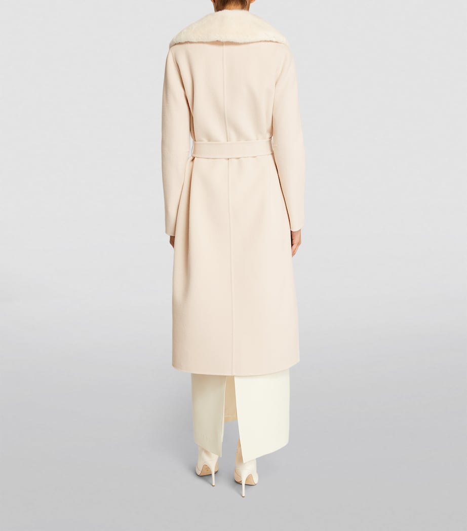 Cashmere-Wool Fox Fur-Trim Coat A2154 Image 4