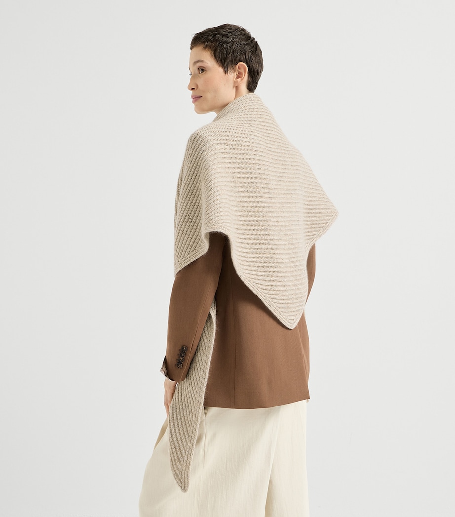 Brunello Cucinelli Cashmere-Blend Sparkling Shawl Light Beige Image 4