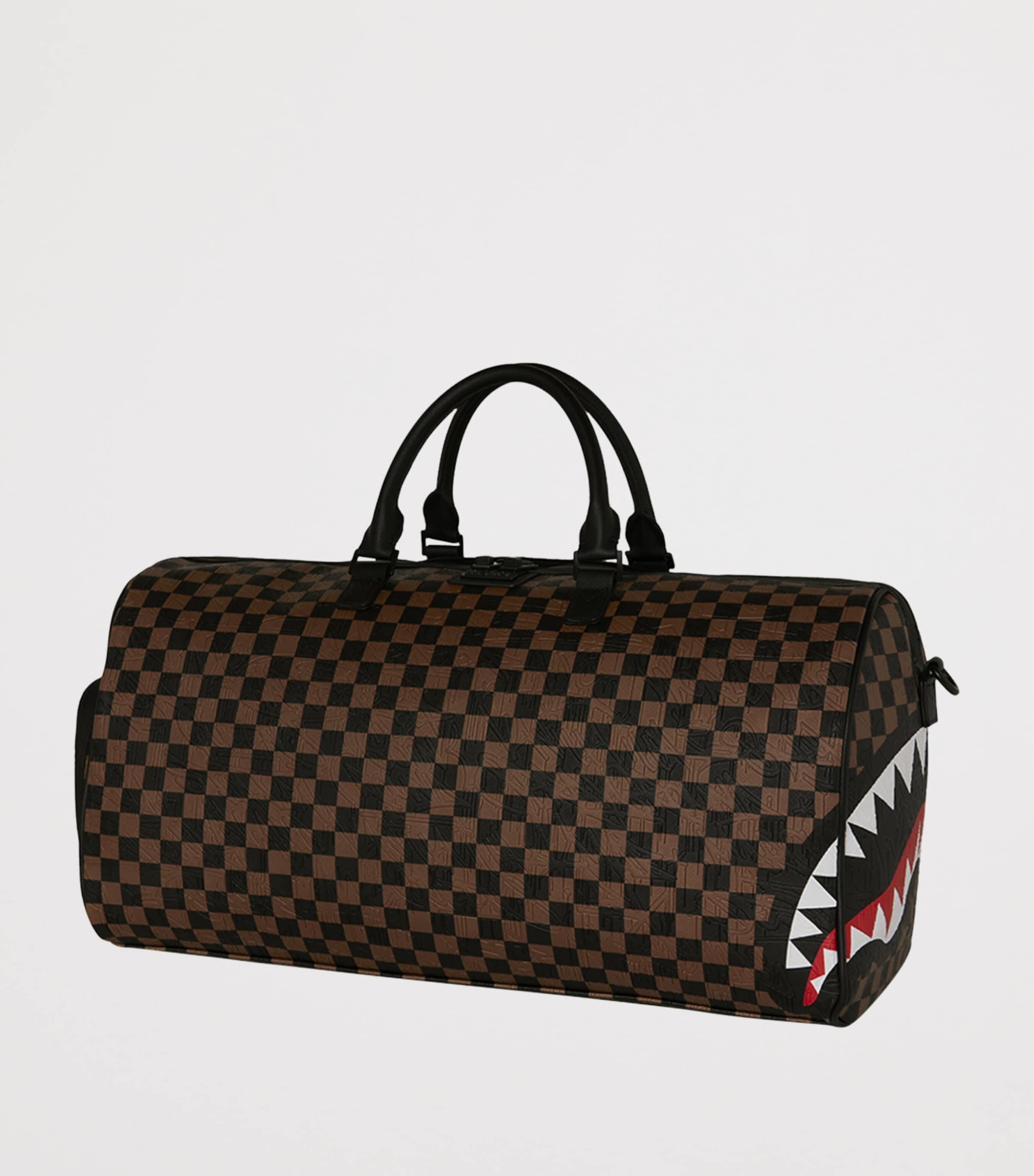 Embossed Check Holdall BROWN Image 3