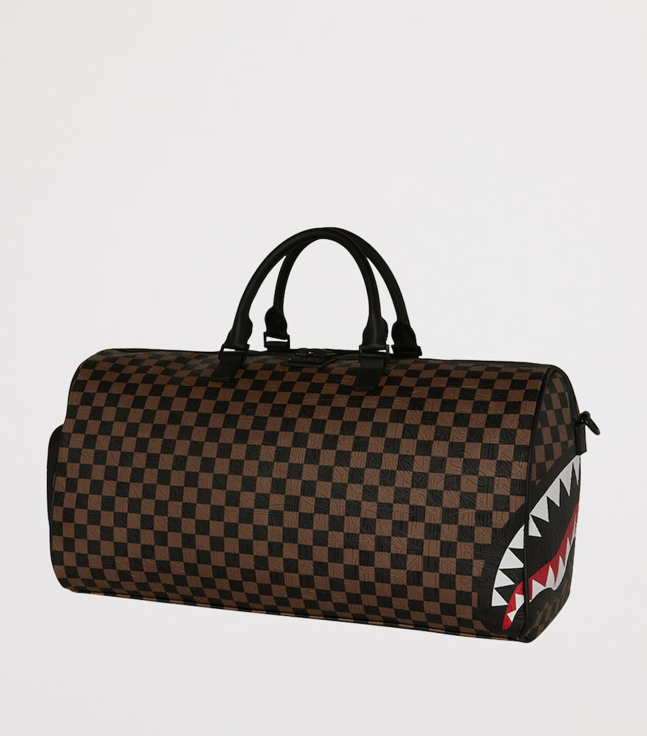 Embossed Check Holdall BROWN Image 3