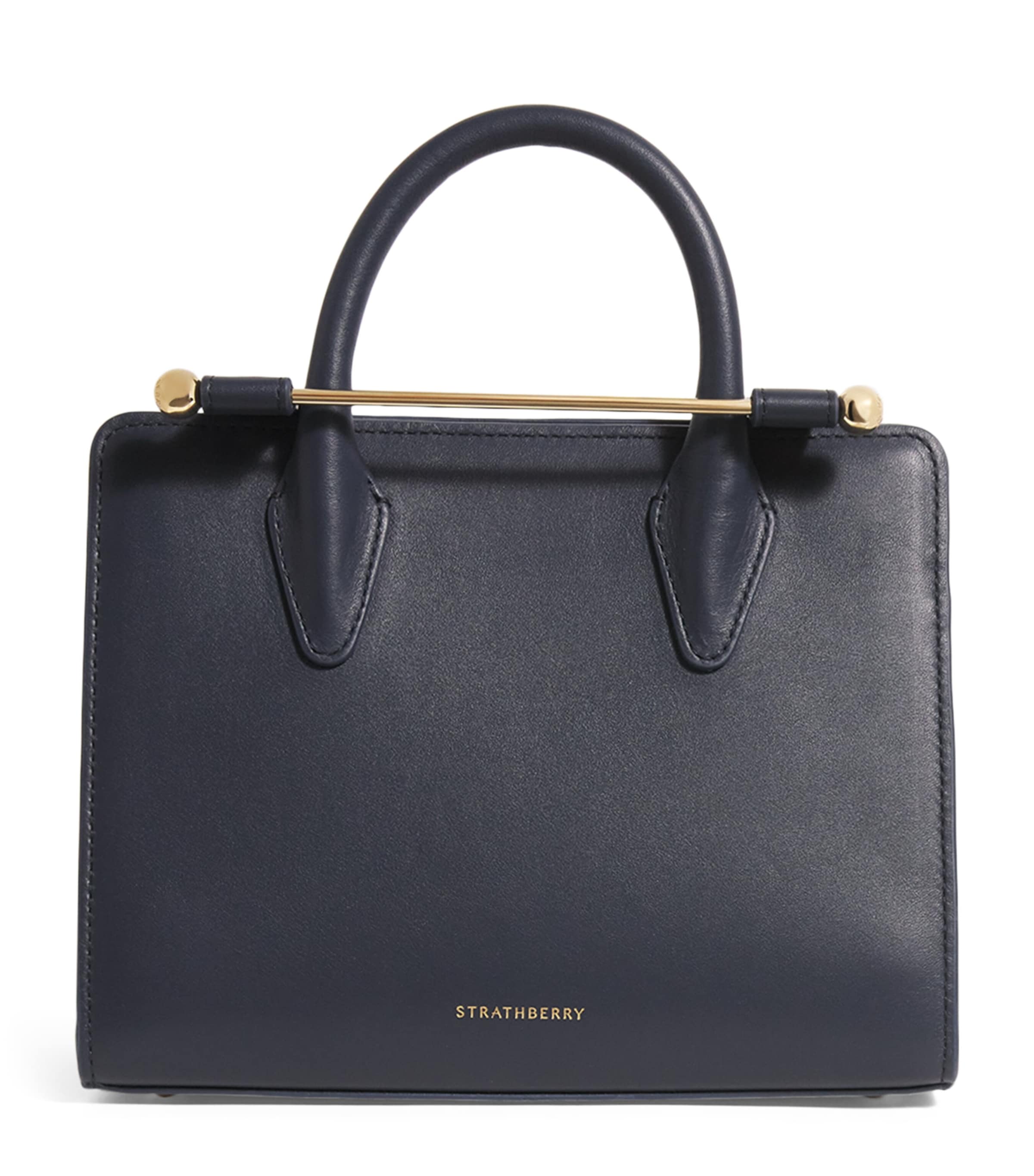 Strathberry Mini Leather Tote Bag In Blue