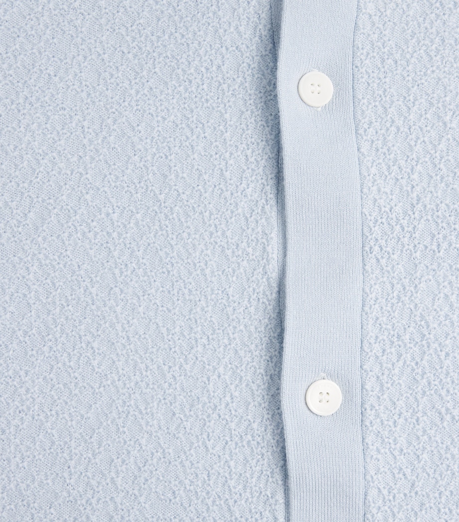 FRAME Mens Wool Short-Sleeve Cardigan Pale Blue Image 6