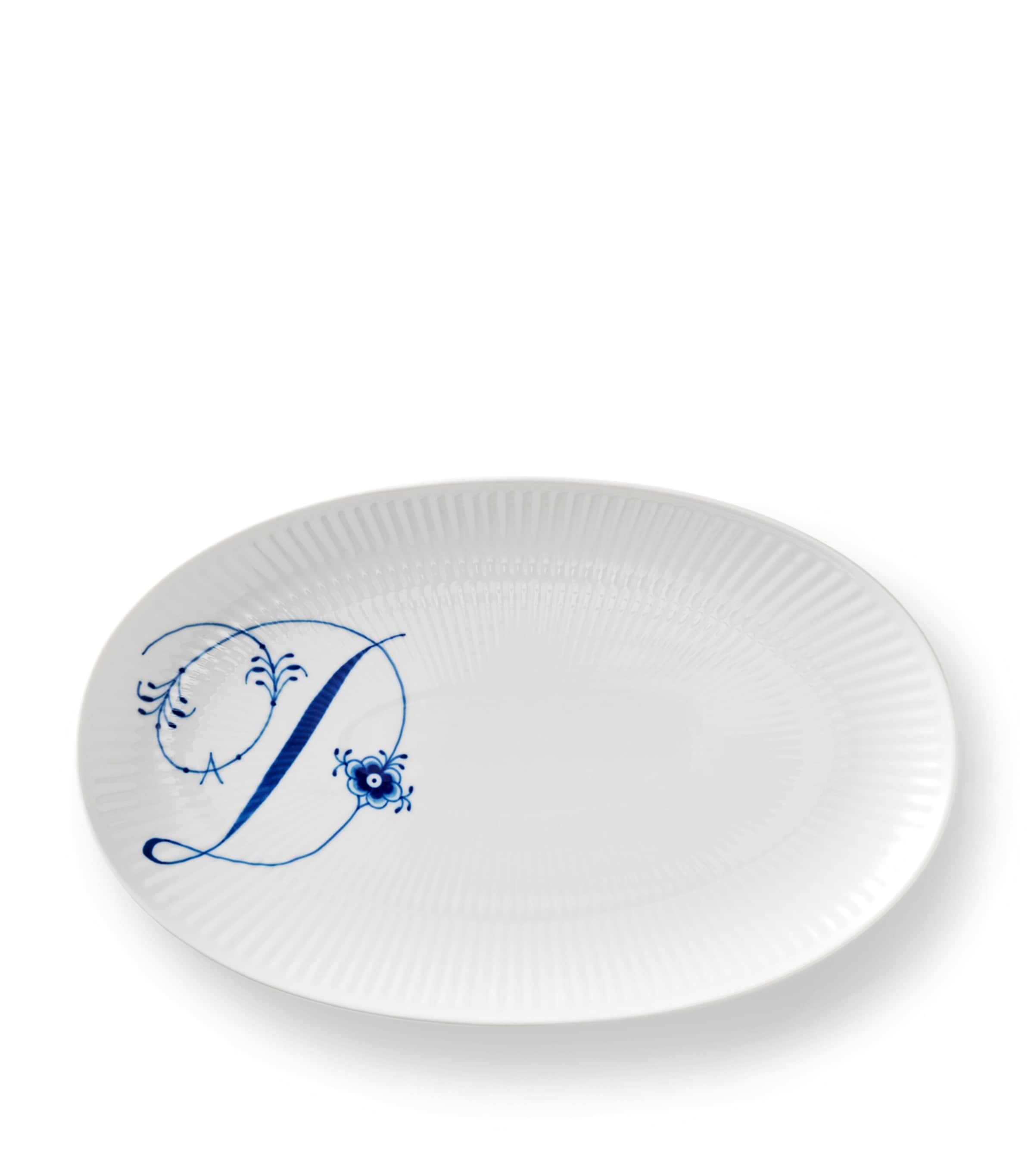 Royal Copenhagen Alphabet Coll Oval Assiette In Blue