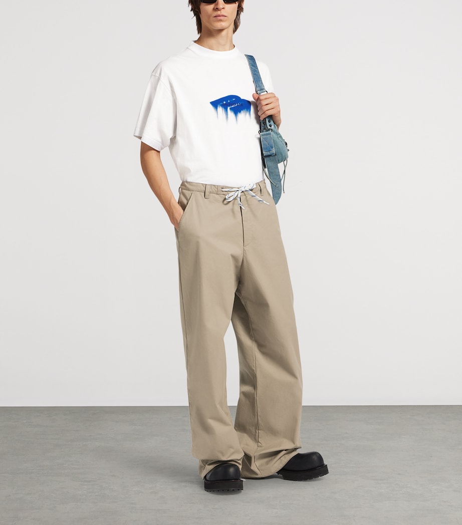 Balenciaga Mens Cotton Drawstring Oversized Chinos Image 2