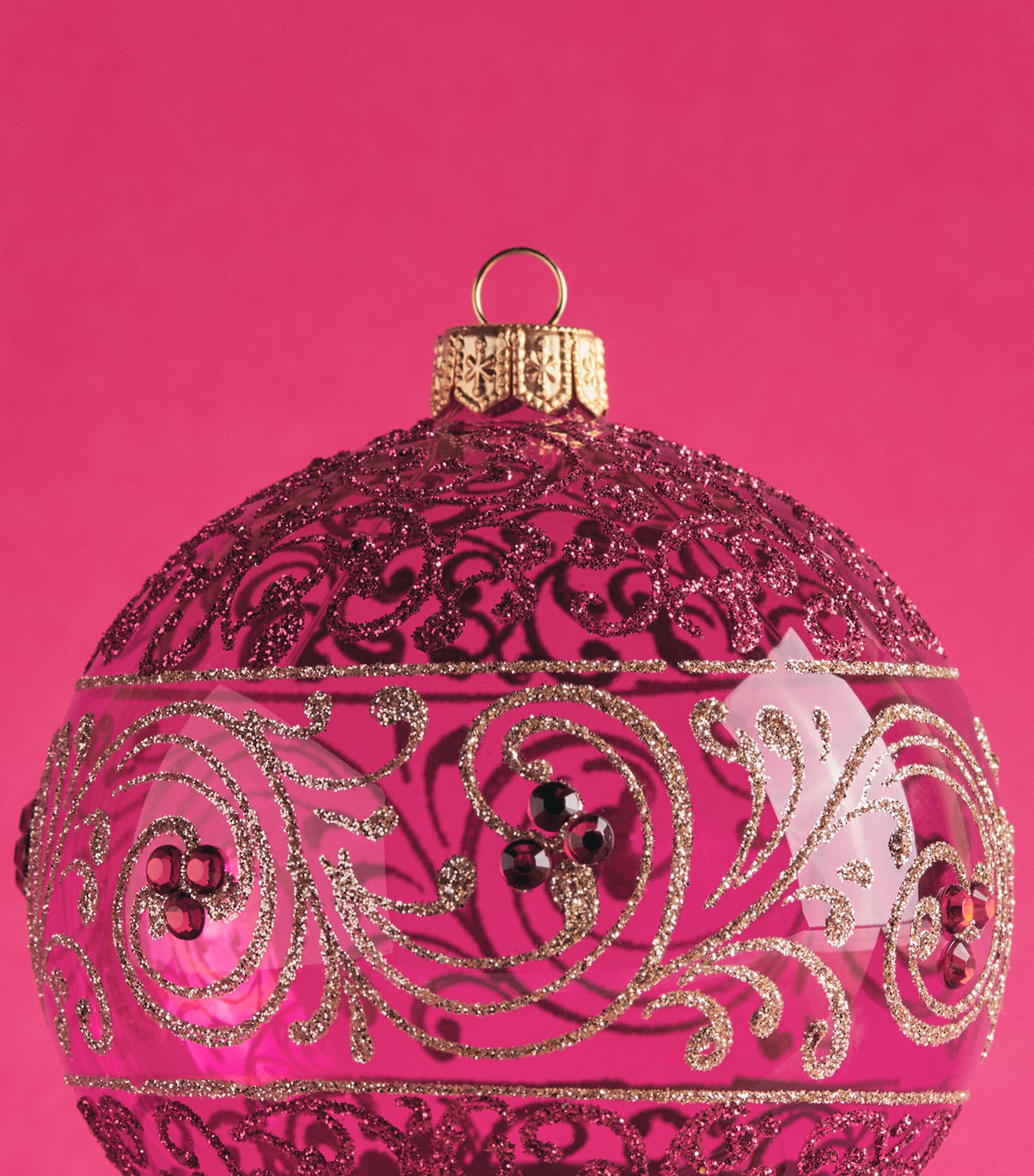 Harrods Glitter Swirl Bauble Egplnt Trspnt Lcqr Image 2