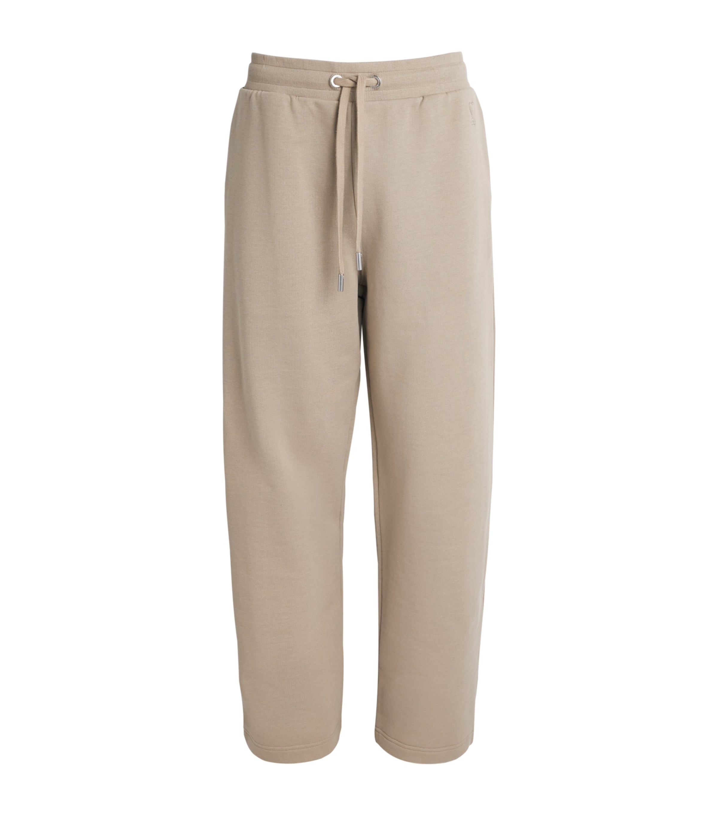 AMI Paris Mens Cotton Ami de Coeur Sweatpants Beige Taupe Image 1