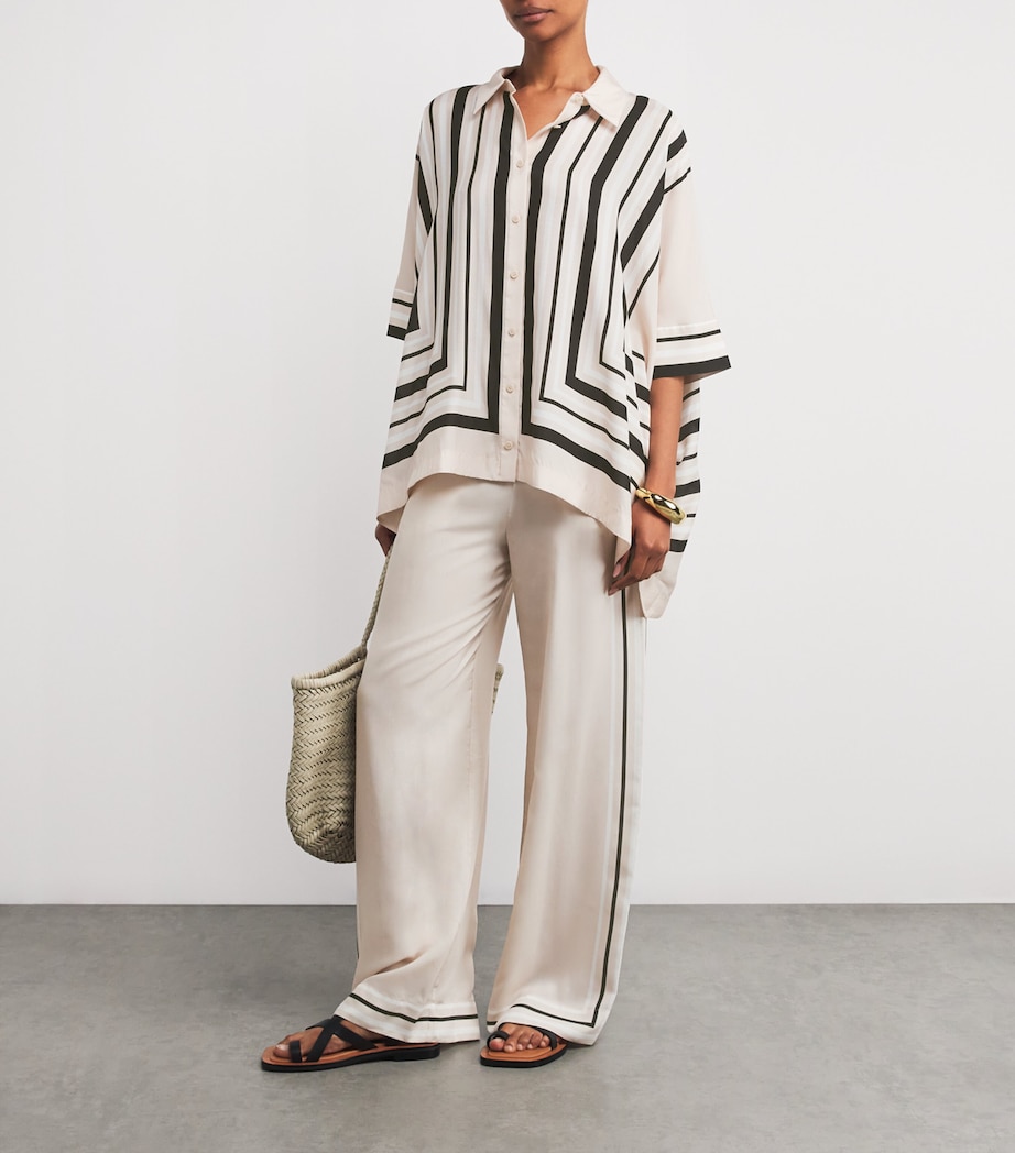 Stripe Bowman Oversized Shirt SAND STRIPE Image 2