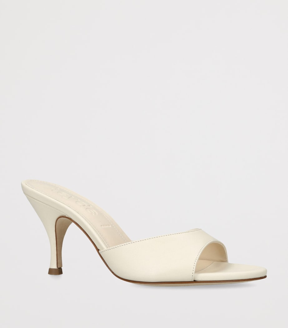 Leather Samia Heeled Mules 75 CREAM Image 3