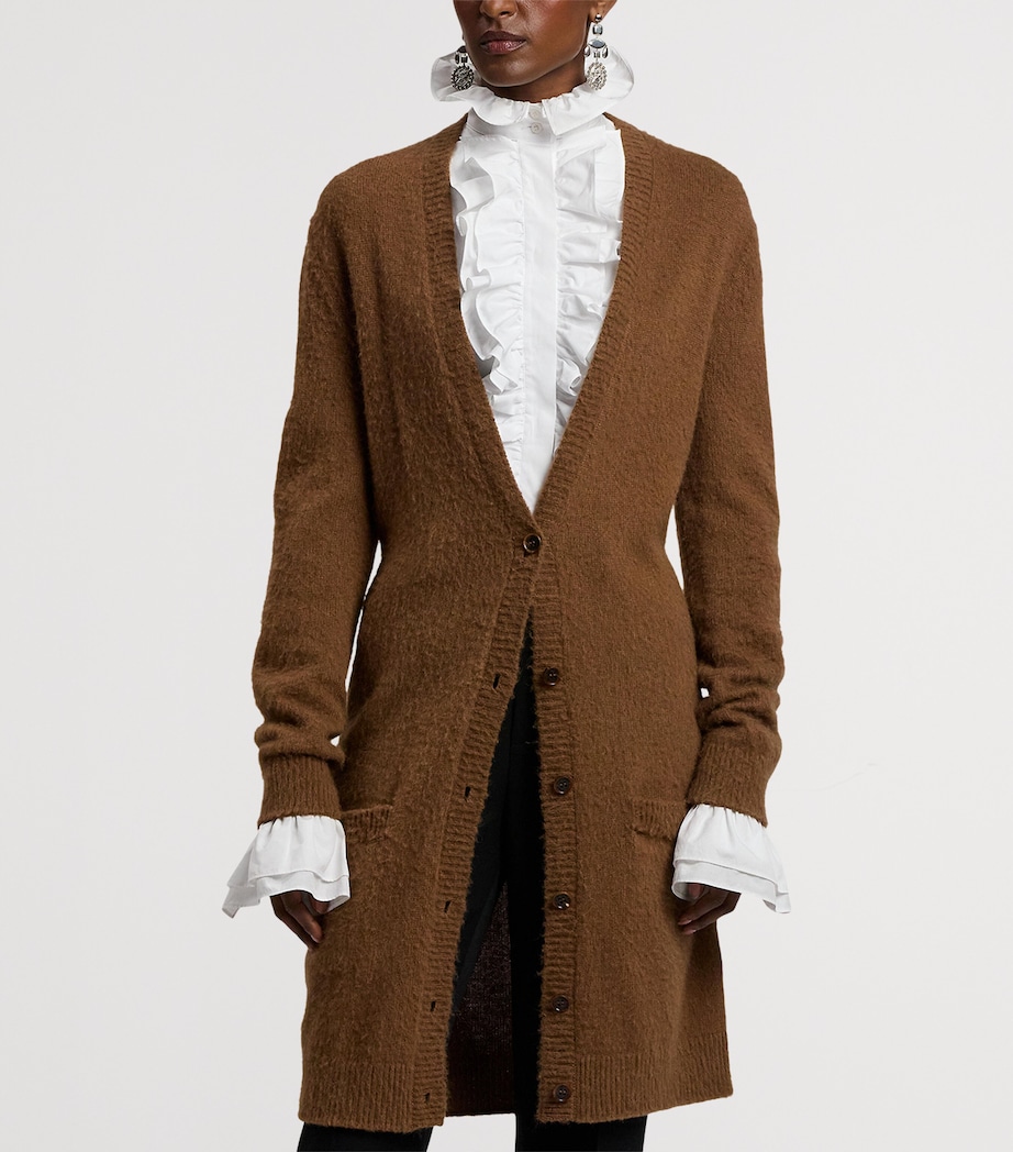 Cashmere-Alpaca Long Cardigan COGNAC Image 6