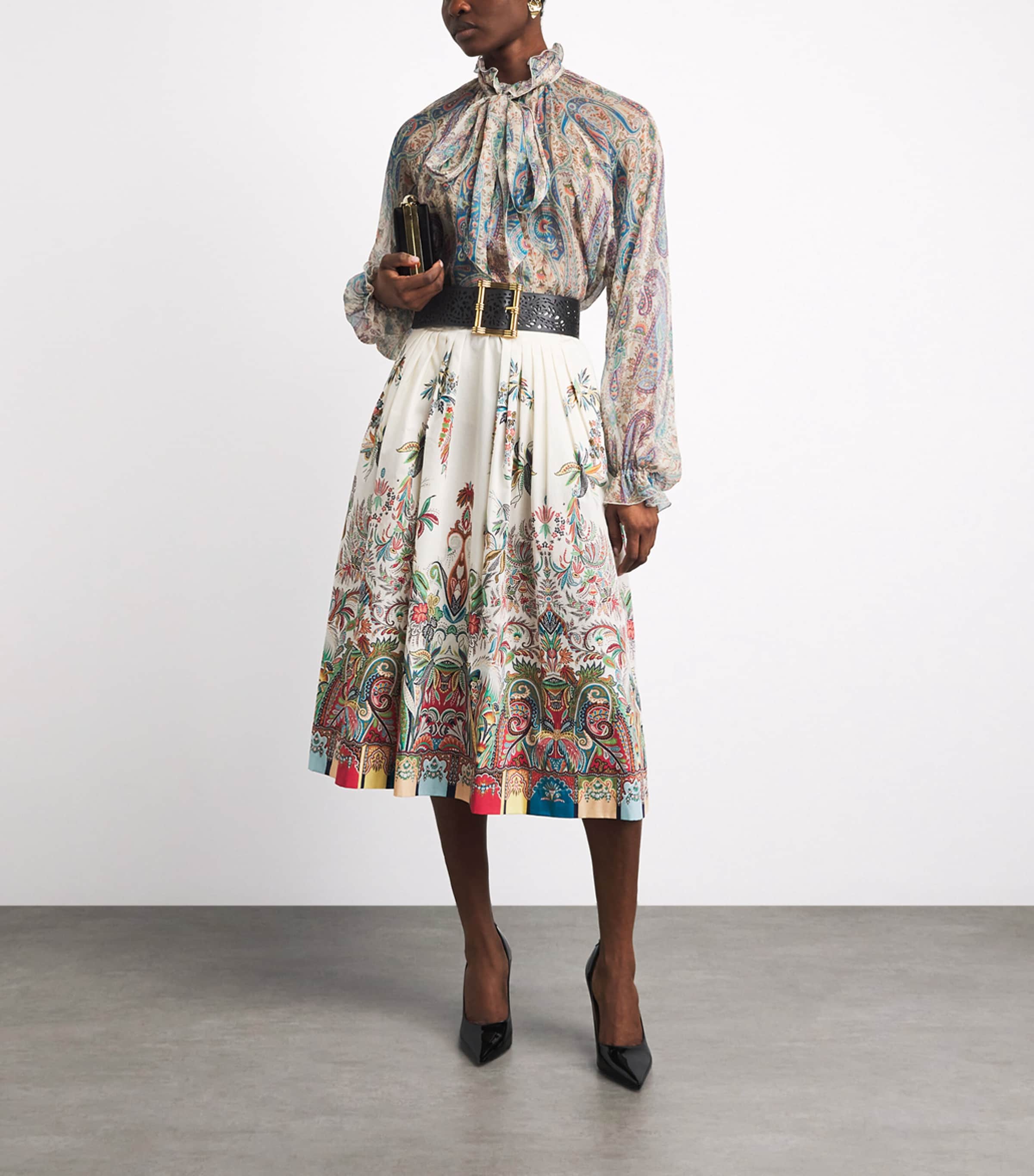 Etro Reversible Laser-Cut Belt Black Image 5