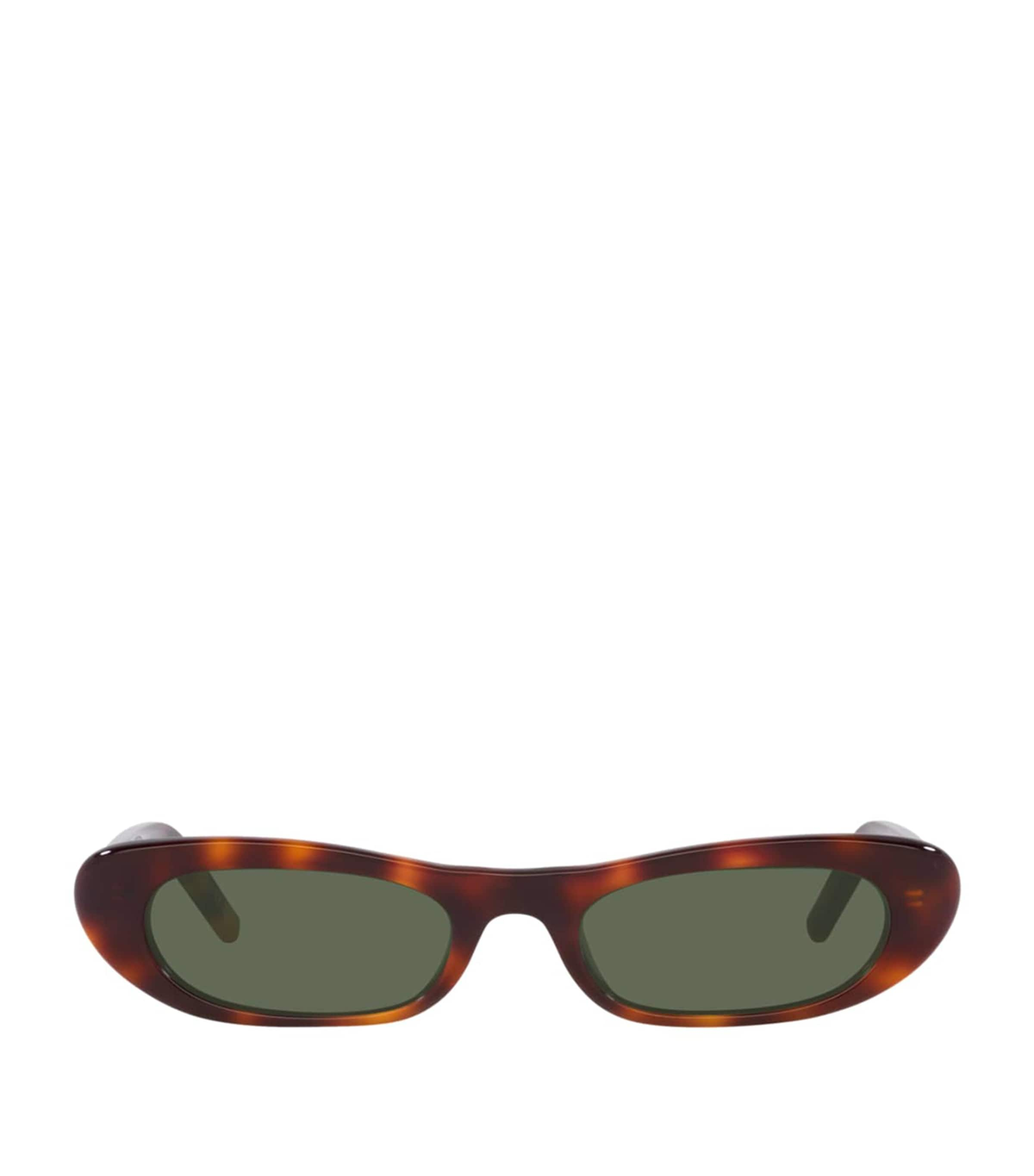 Ysl Oval Sunglasses In Brown