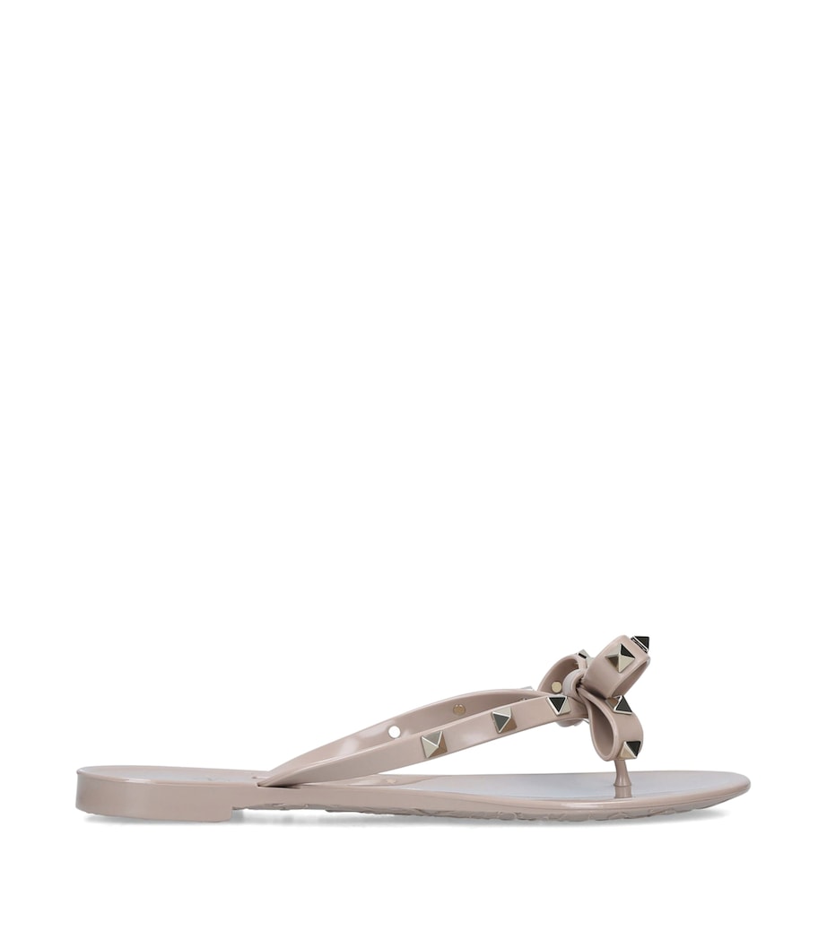 Valentino Garavani Rockstud Flip Flops Nude Image 3