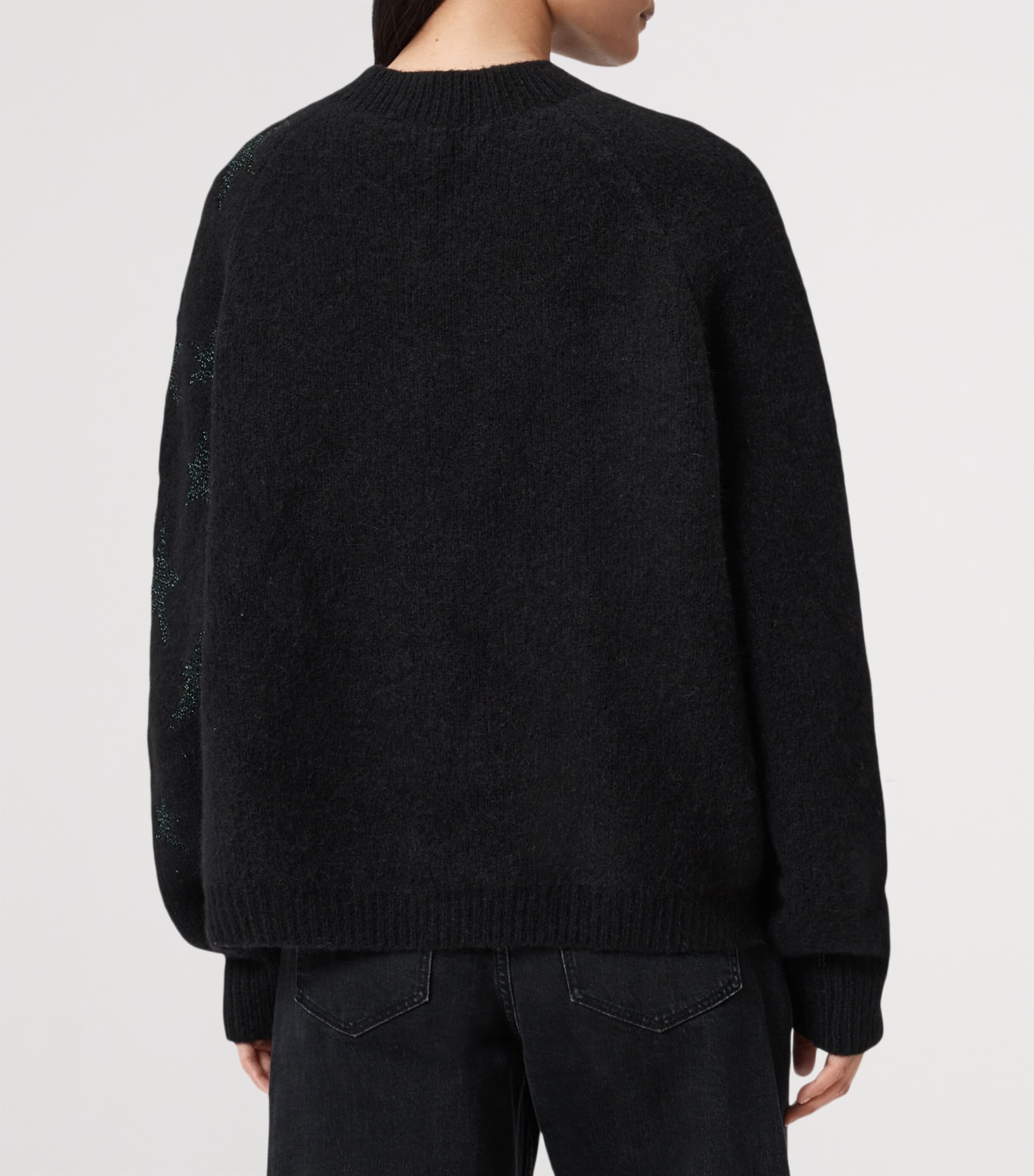 Jacquard Cosmos Sweater BLACK/GREEN Image 5