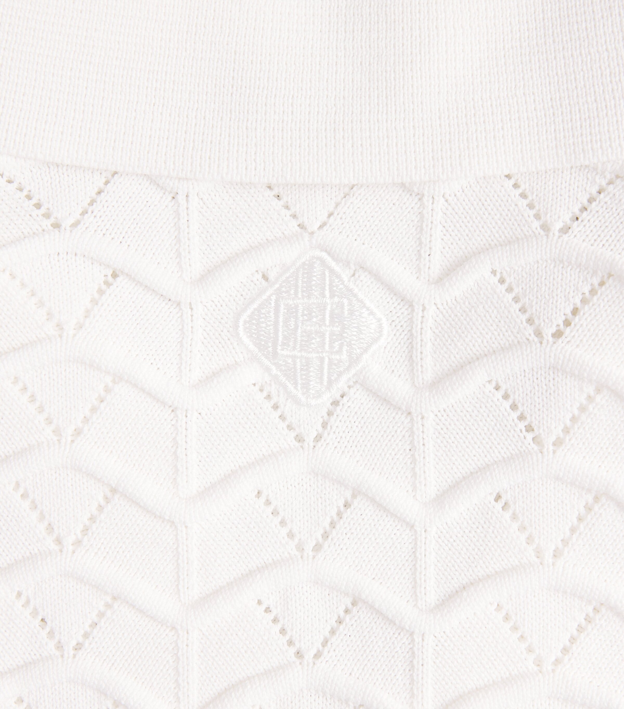 CHÉ Mens Ripple Knitted Polo Shirt White Image 6